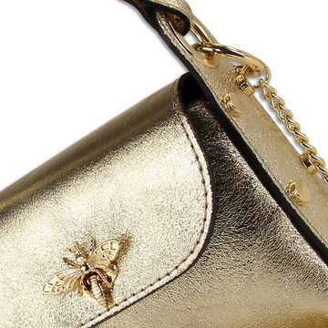 Toscanto Umhängetasche Toscanto Damen Umhängetasche Leder Tasche (Umhängetasche), Damen Umhängetasche Leder, gold, Größe ca. 19cm