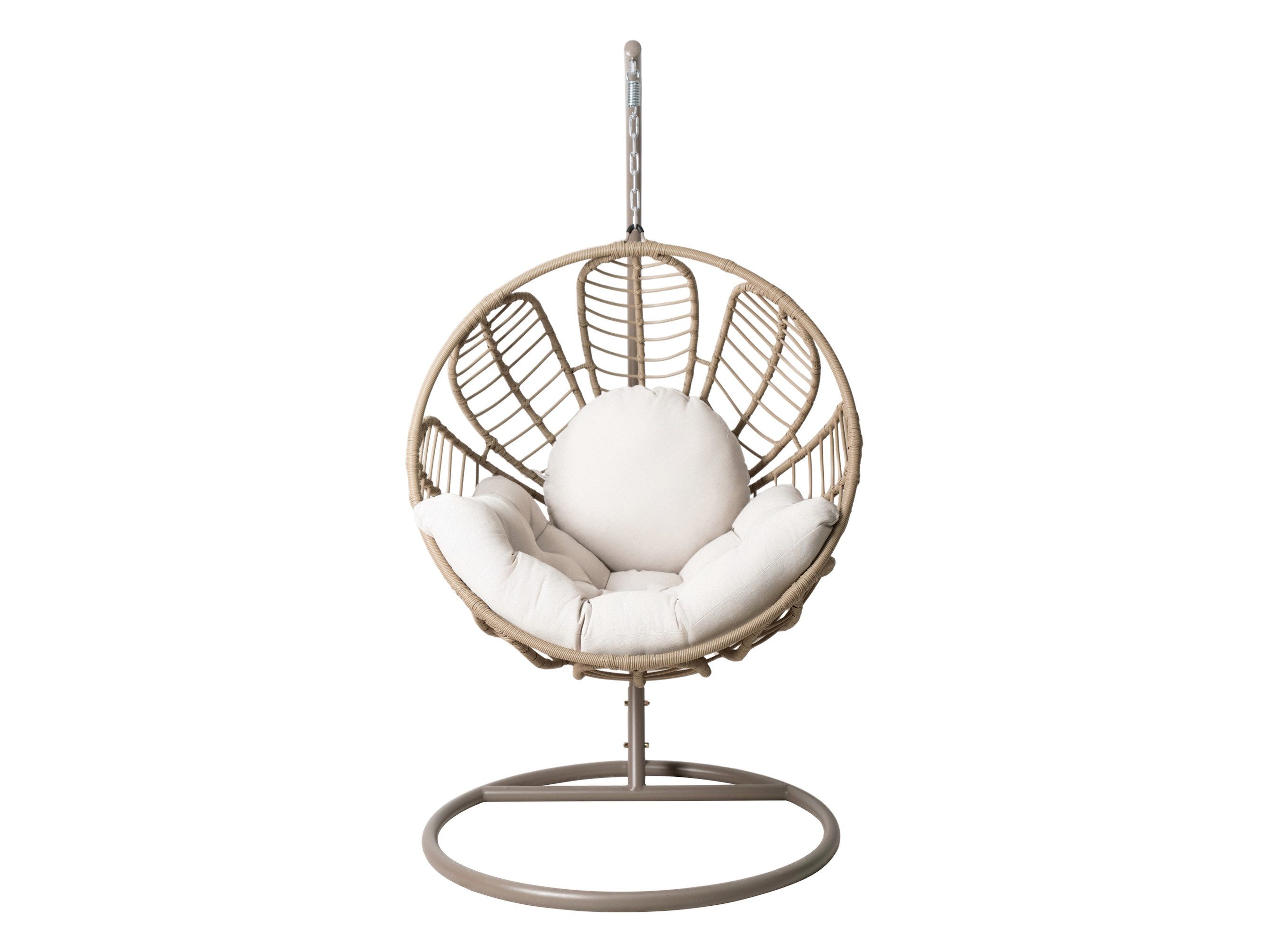 MIRJAN24 Hängesessel Floressa (mit Gestel, Korb, Kissen-Set), Metallskelet, Technorattan, 106x105x195 cm