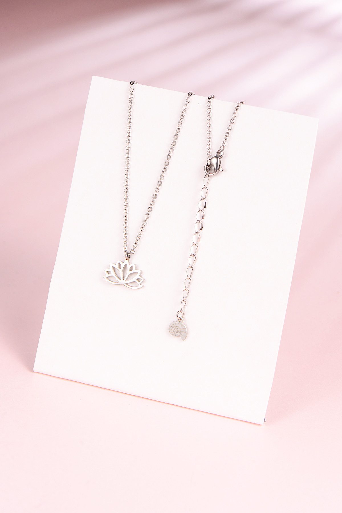 Hey Happiness Kette mit Anhänger Kette Damen Blume hängend, Edelstahlkette Charm, Halskette Damen Lotus 18K Gold Roségold, wasserfest