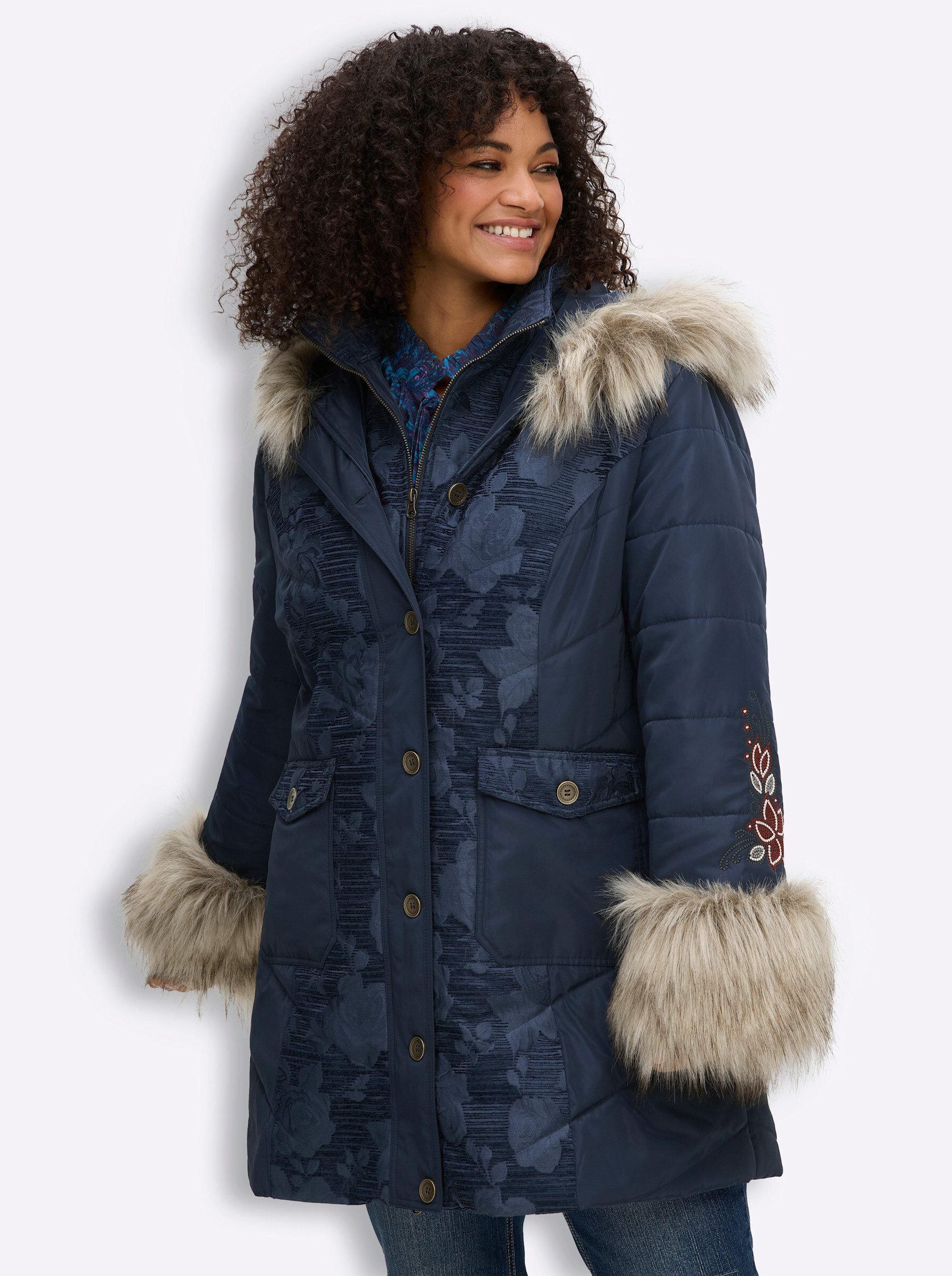 sheego by Joe Browns Winterjacke Jacke Langarm