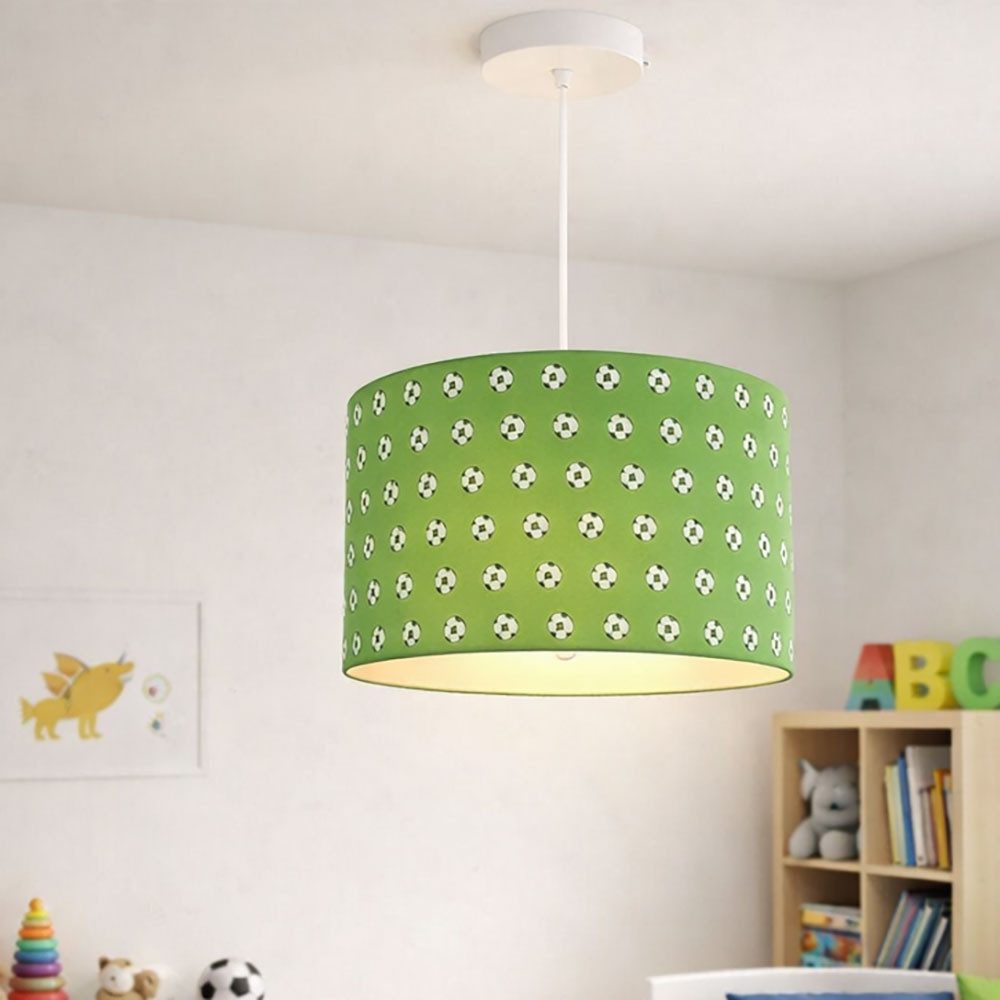 GLOBO LIGHTING LED Pendelleuchte, Leuchtmittel inklusive, Hängelampe Pendelleuchte Kinderzimmerlampe Fußball grün LED H 120 cm