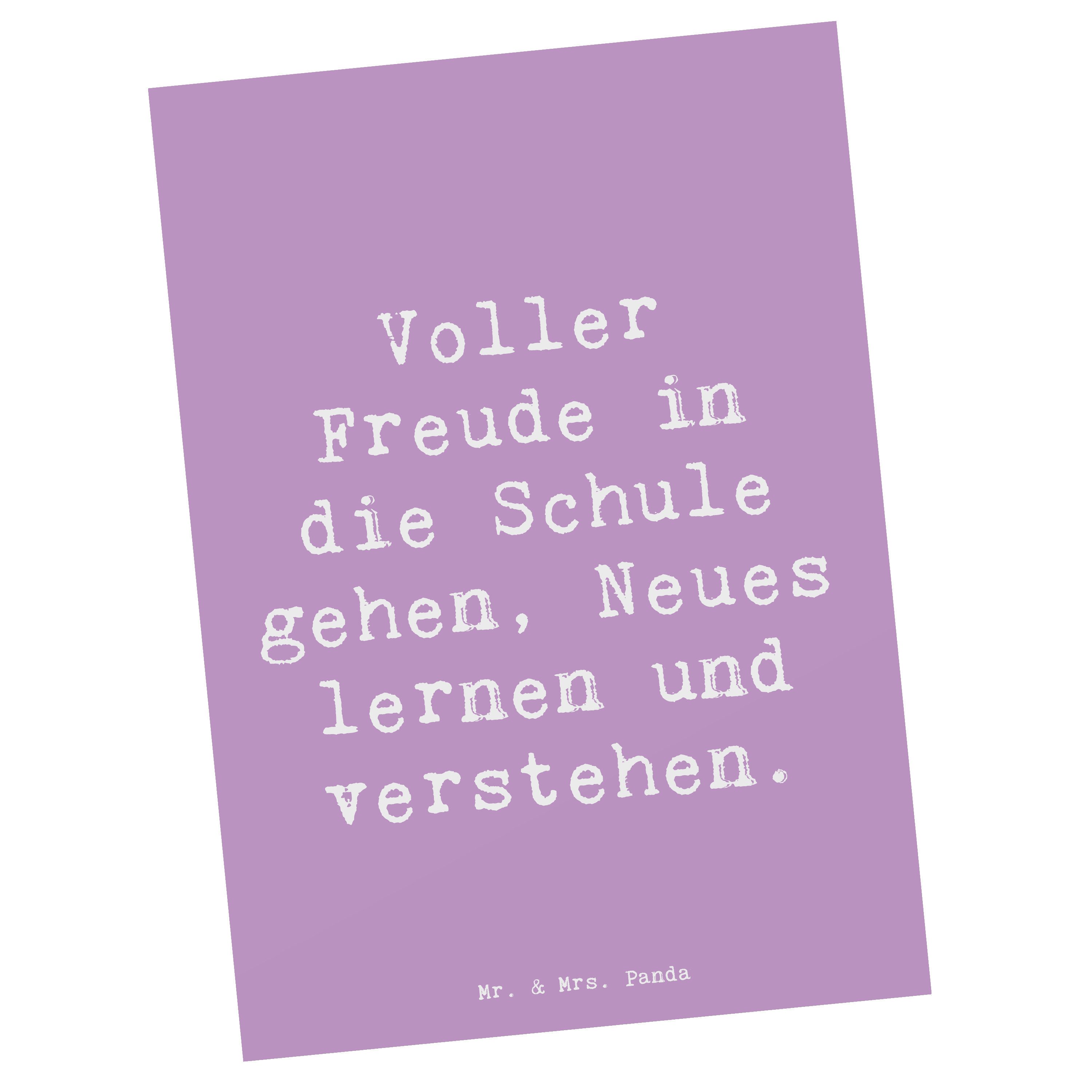 Postkarte Schulanfang Freude - Lavendeltraum - Geschenk, Mut, Mutmacher, Ansich