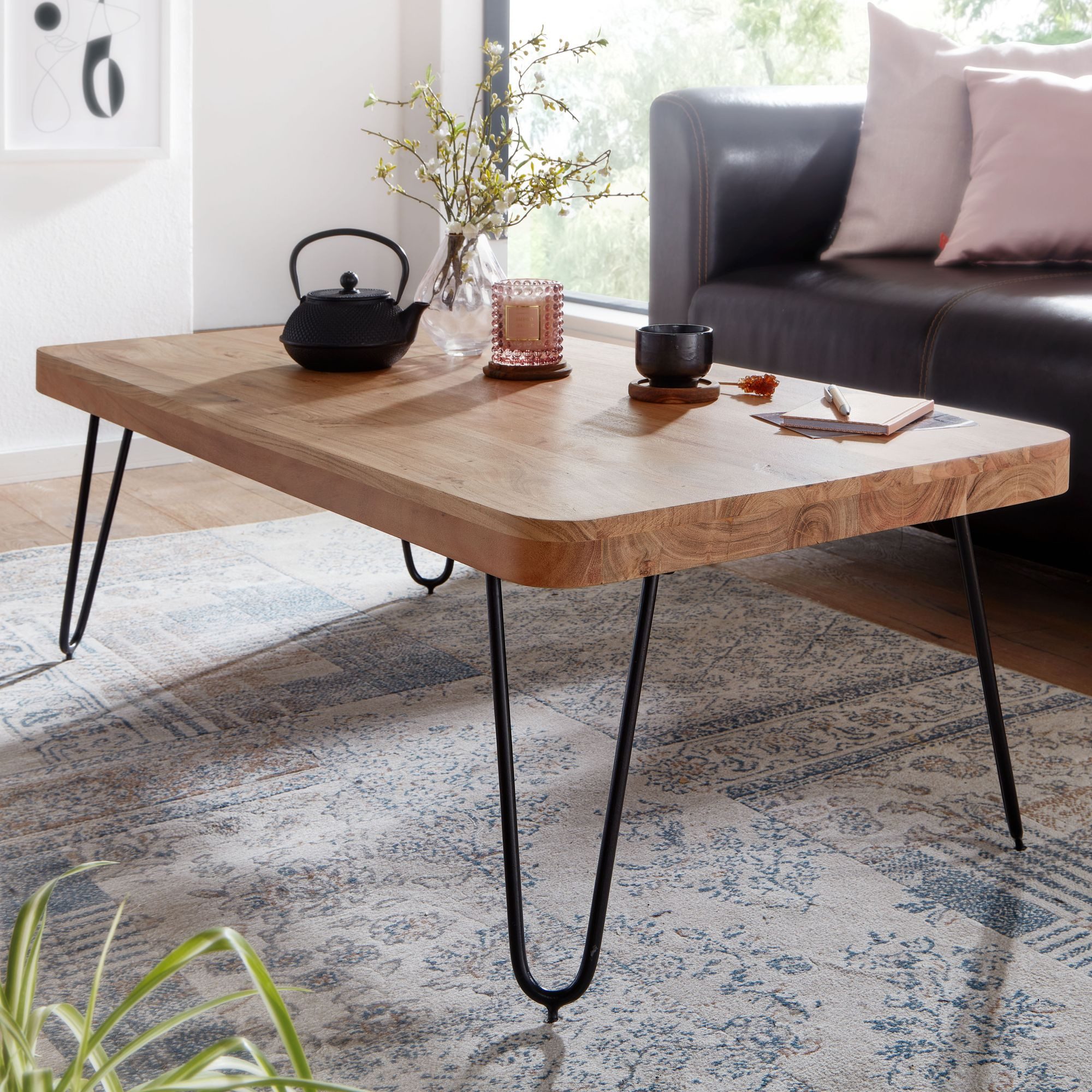 FINEBUY Couchtisch SuVa2463_1 (Akazie Massivholz 115x60x40 günstig online kaufen