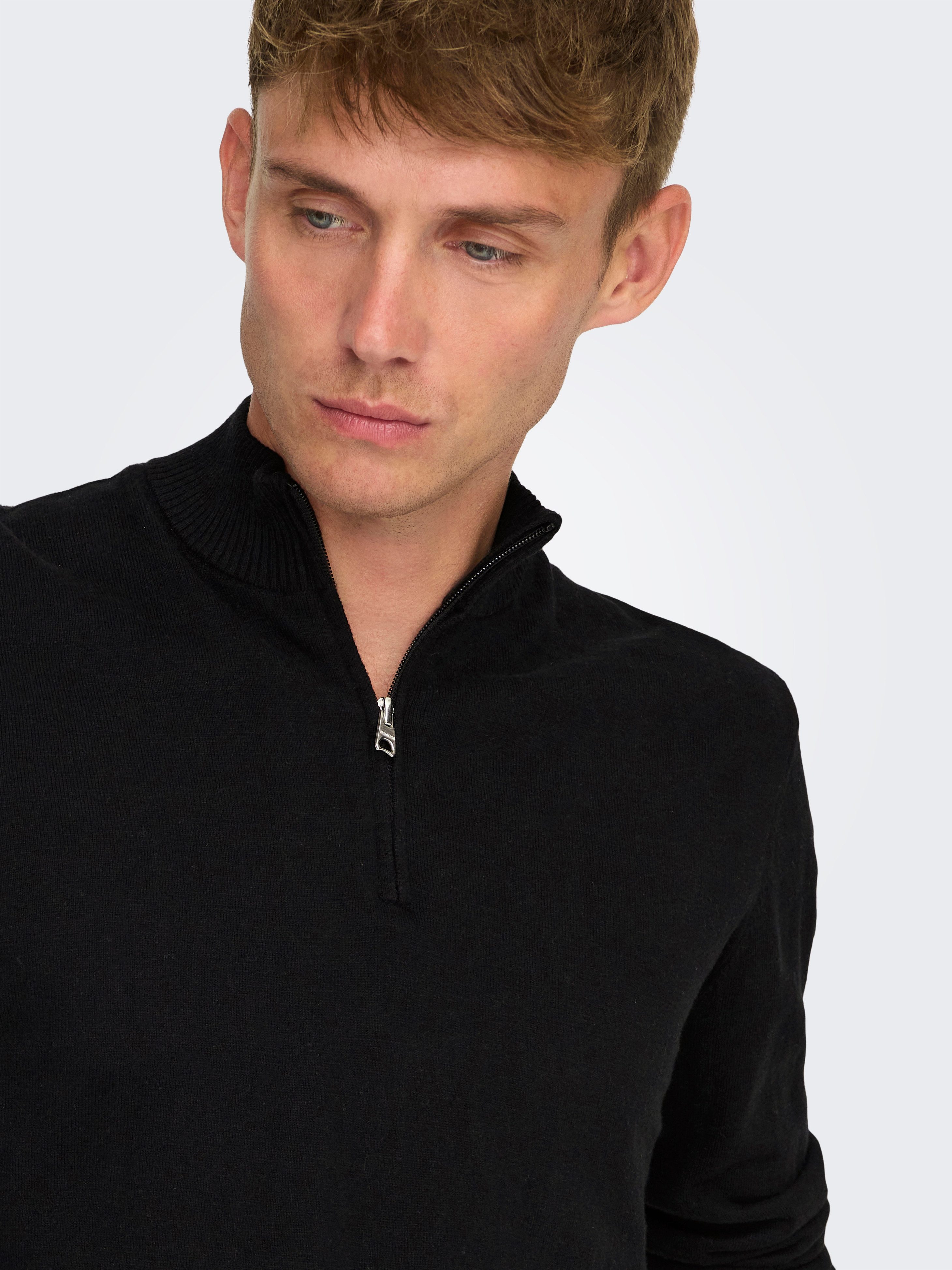 ONLY & SONS Troyer ONSLOUI REG 12 MEL HALF ZIP KNIT NOOS