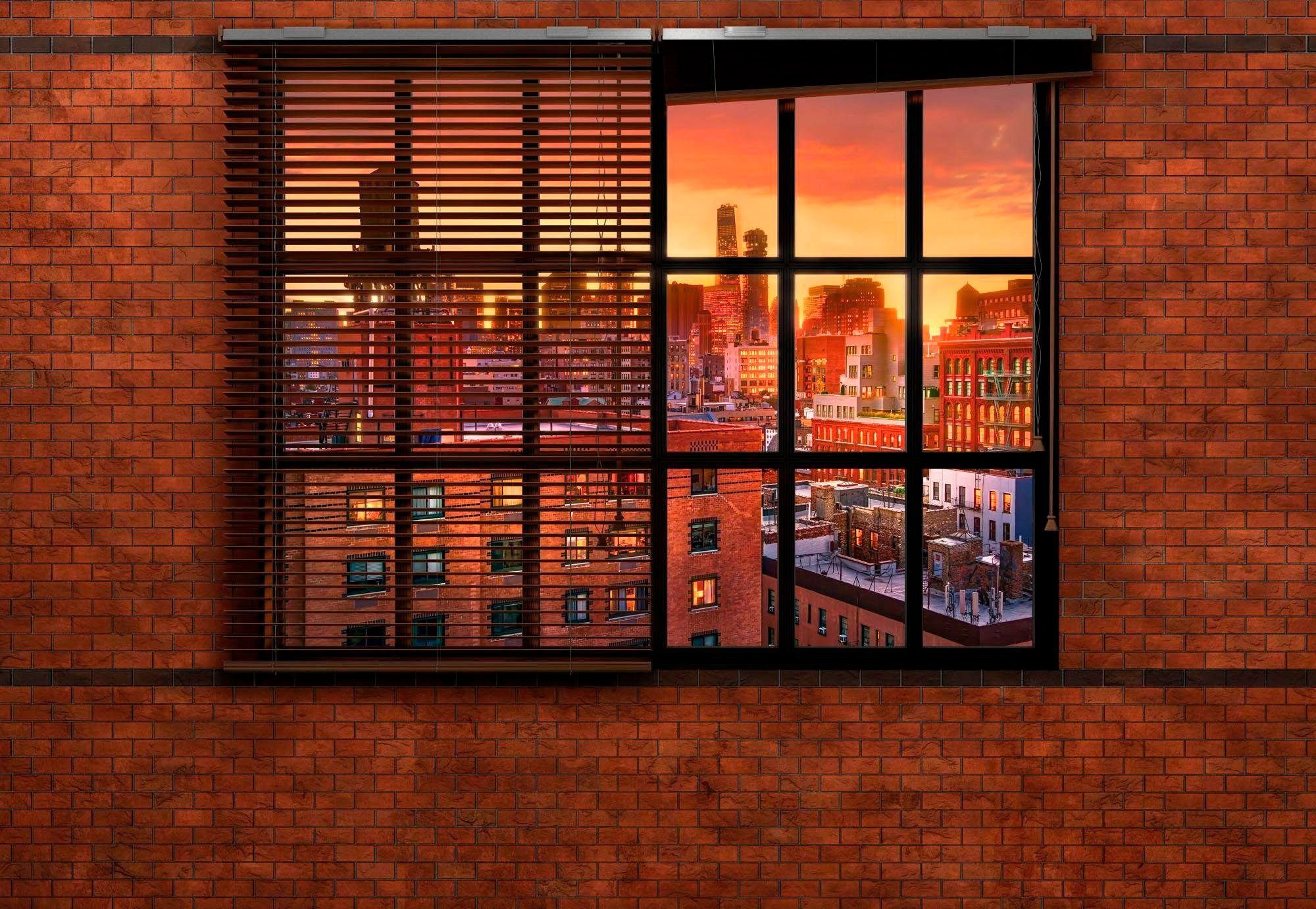 Komar Fototapete Brooklyn Brick, 368x254 cm (Breite x Höhe), inklusive Kleister