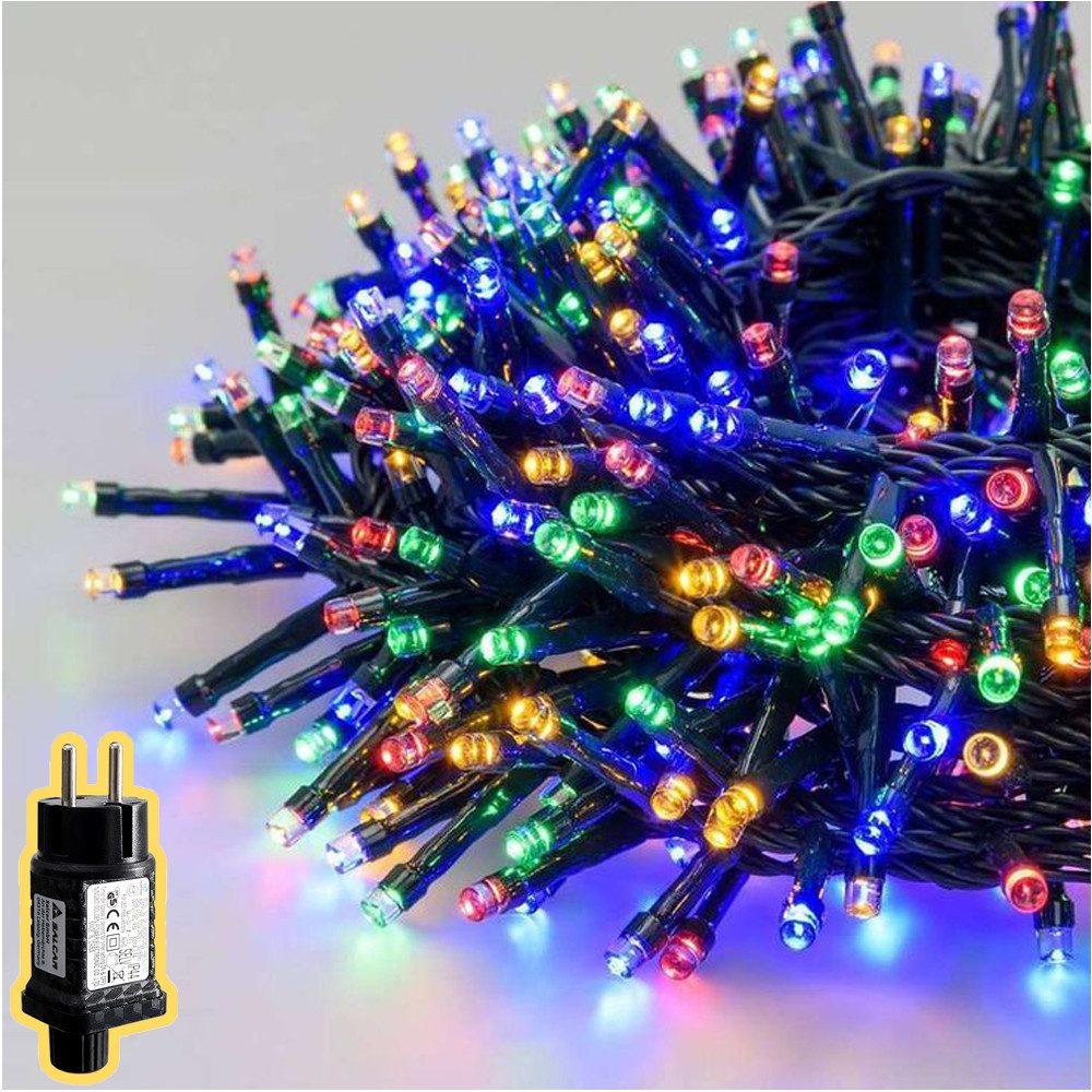 Salcar LED-Lichterkette LED Cluster Lichterkette Außen Weihnachtslichterkette Warmweiß, 5m 500er LED 8 Modi und Memory,Christbaumbeleuchtung