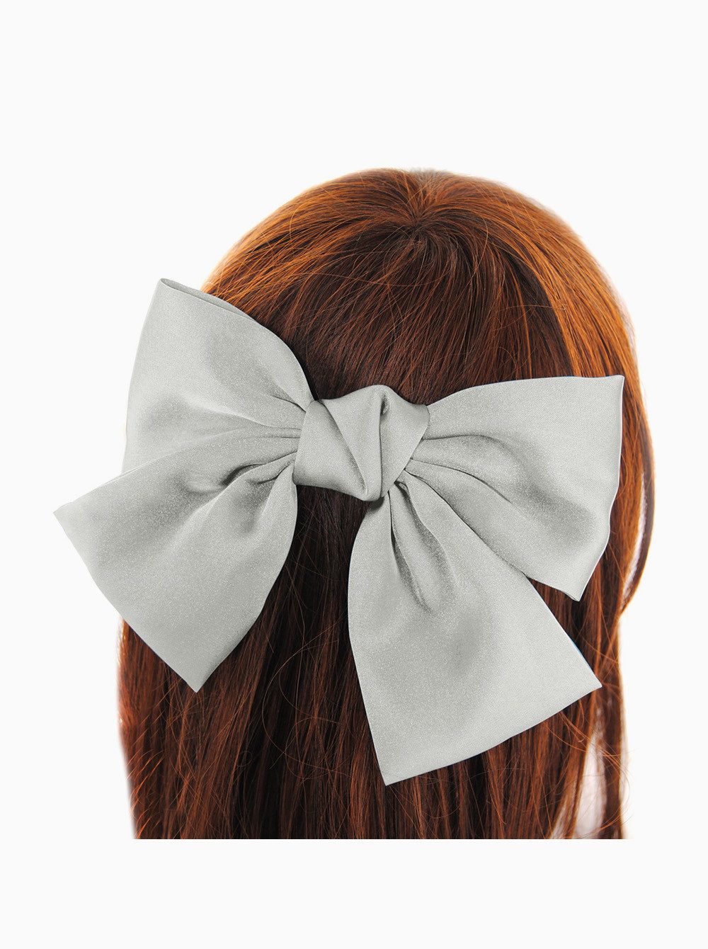 axy Haarspange Schleife-Haarspange mit XL großer Schleife aus Satin, femininer Style Damen Vintage Haarspange Haarklammer