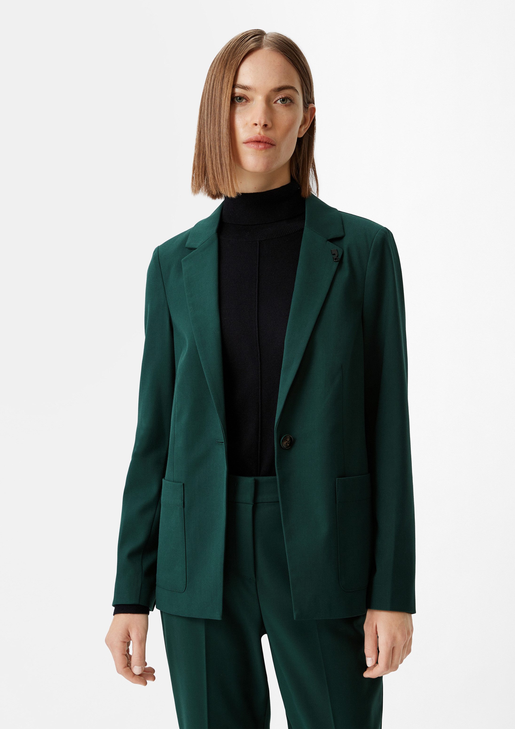 comma Jackenblazer Indoor-Blazer Antaillierter Blazer aus Twill