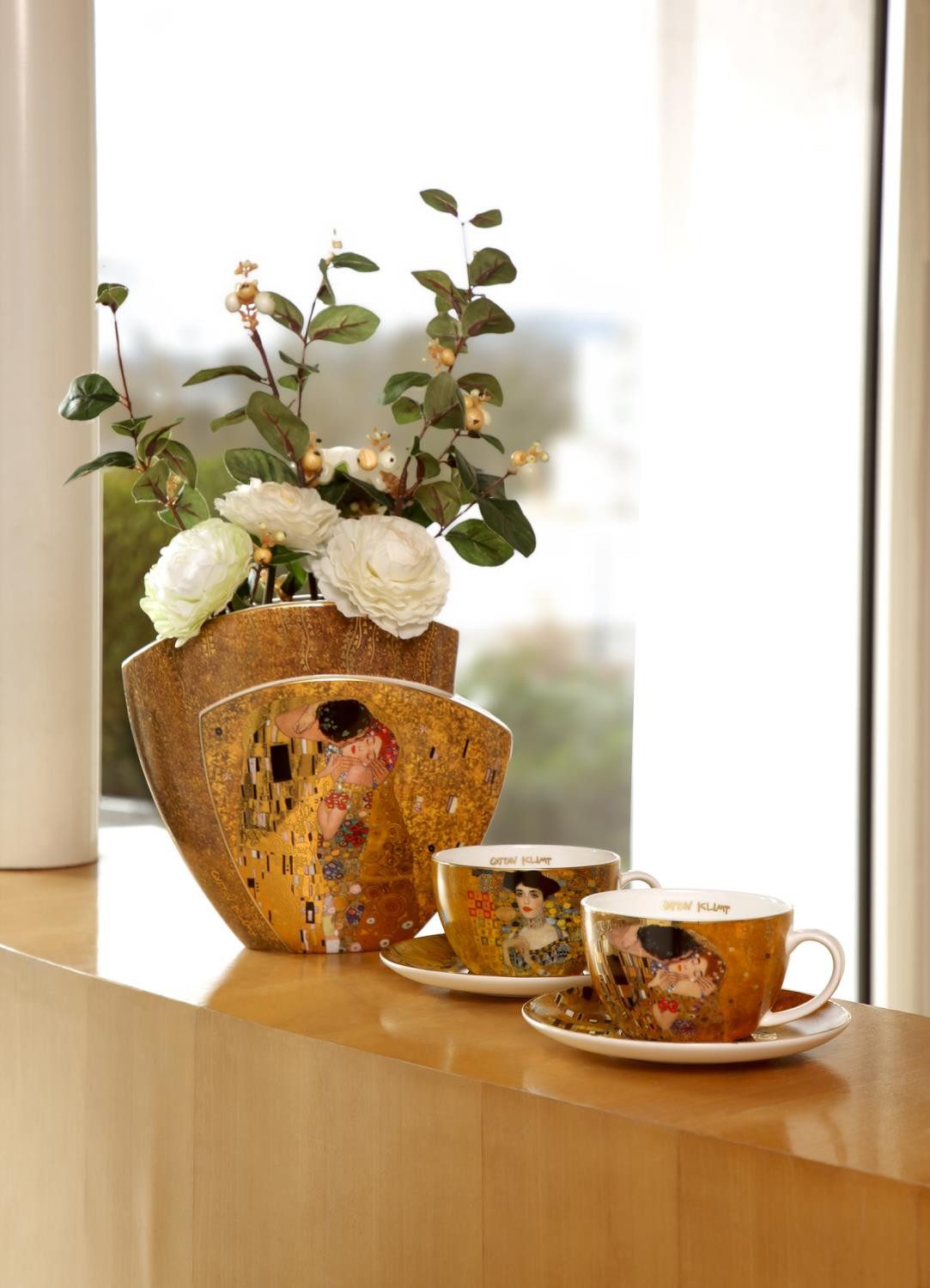 Goebel Tasse Gustav Klimt, Porzellan, Höhe: 7cm, Farbe: Gold, Motiv: Adele Bloch-Bauer