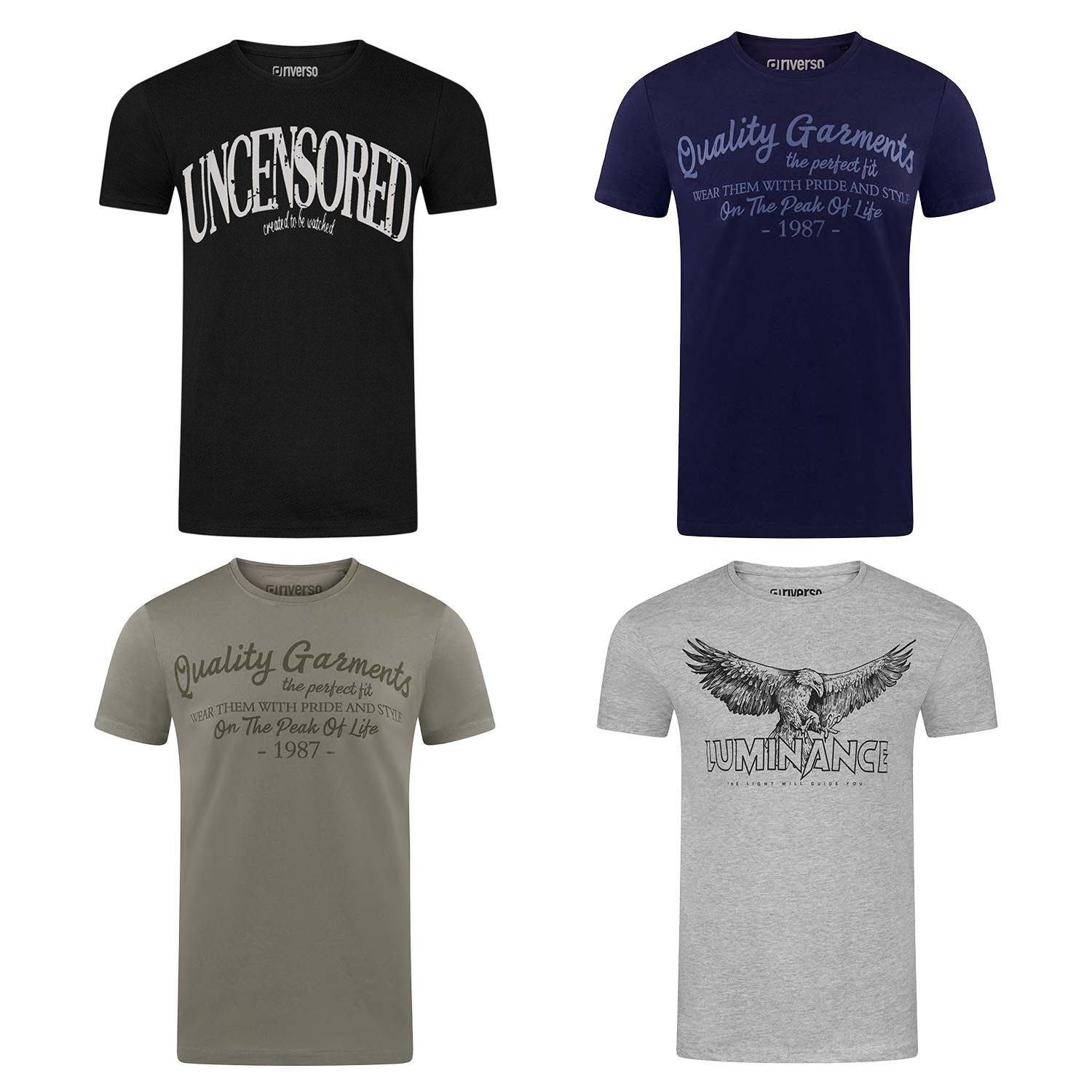 riverso T-Shirt Herren Printshirt RIVLeon Regular günstig online kaufen