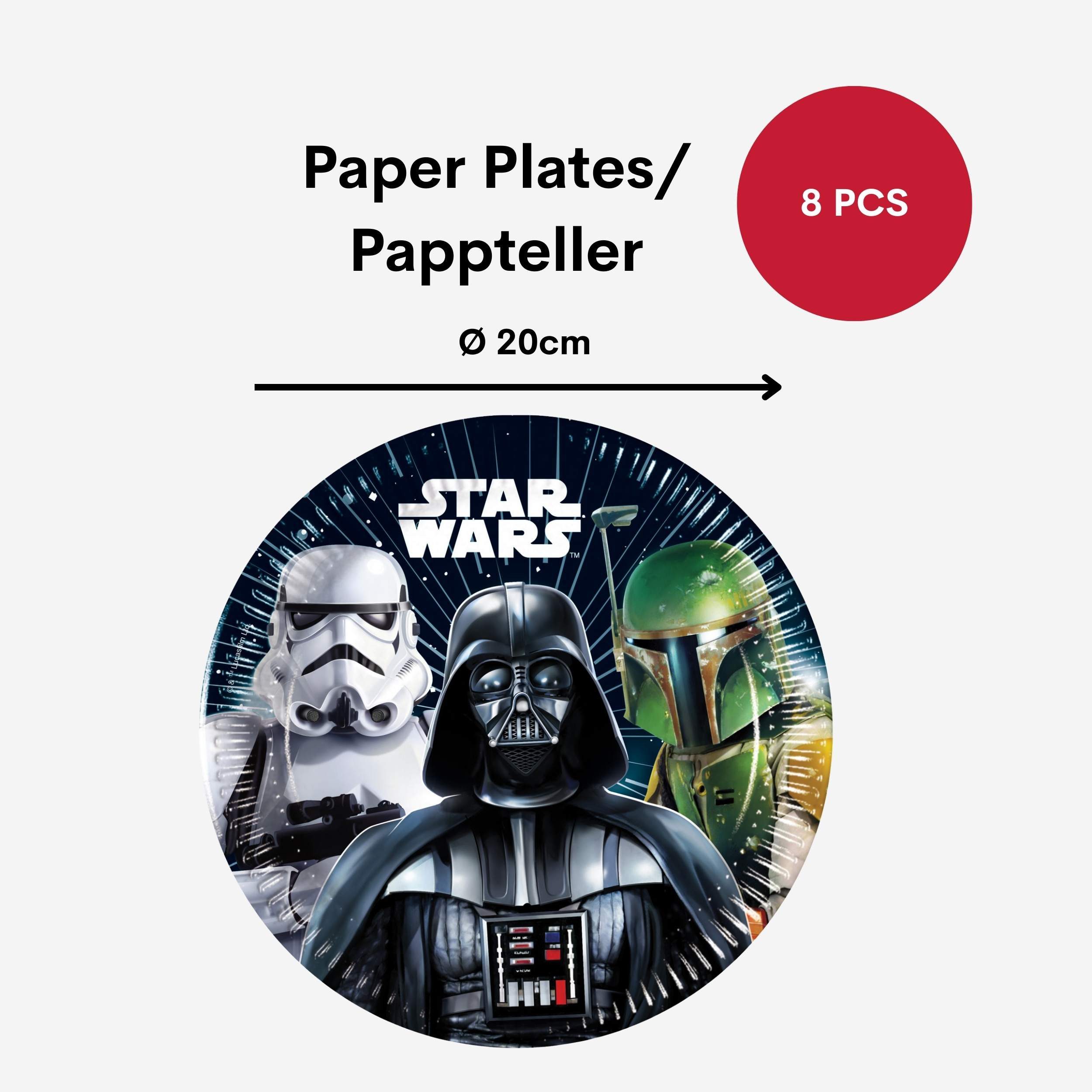 Procos Einweggeschirr-Set 55-tlg. Star Wars Galaxy Party Set für Kindergeburtstag, 16 Personen – Bild 4 von 5
