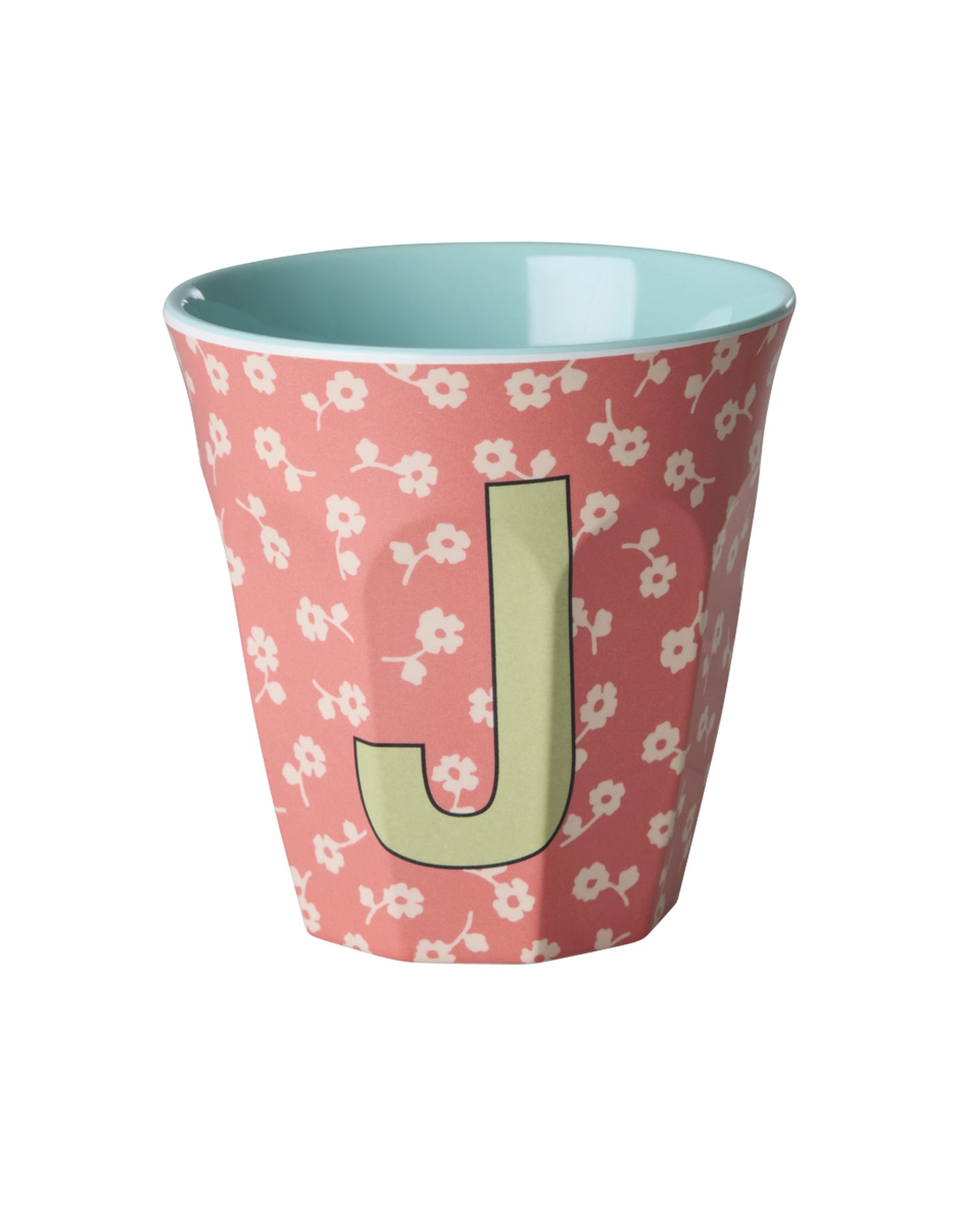 rice Becher Rice Buchstabenbecher – Melamin Tassen A–Z mit Blumen-Design, BPA-frei, 1-tlg., Melamin