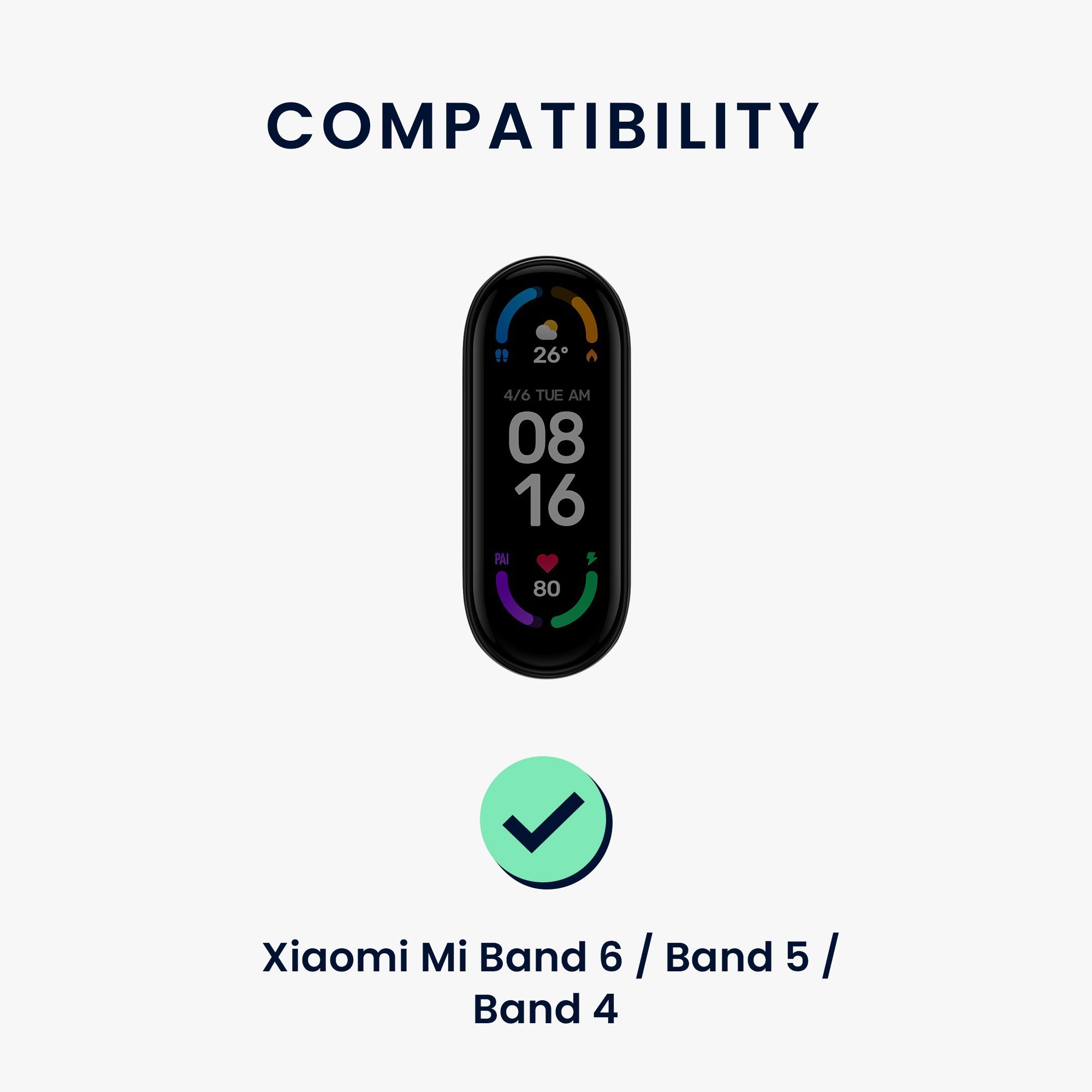 kwmobile Sportarmband für Xiaomi Mi Band 6 / Band 5 / Band 4 Smartwatch, 1-tlg., Armband TPU Silikon Fitnesstracker