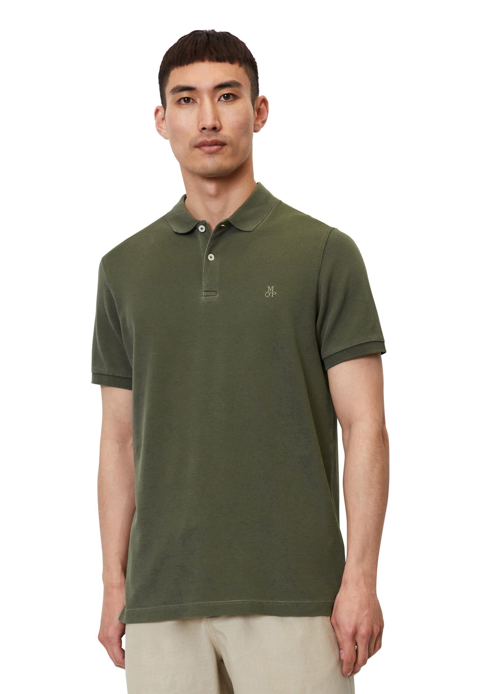 Marc O'Polo Poloshirt aus Organic Cotton-Stretch grün