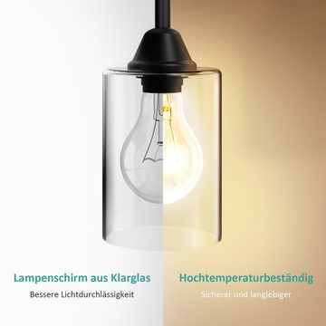 EMKE Stehlampe Stehlampe Stehleuchte Wohnzimmerlampe Schwarz, mit Fußschalte mit Glasschirm mit Fußschalte