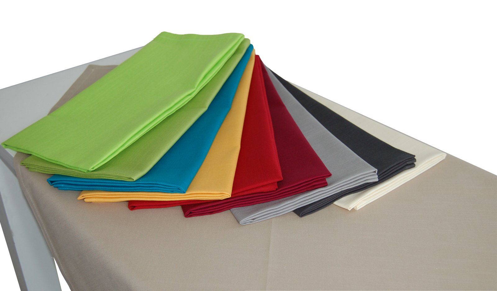 Uni-Farben Mitteldecke (1-tlg), fröhliche 80x80 (Toffee-Beige) Tischdecke Farbenspiel beties cm ca.