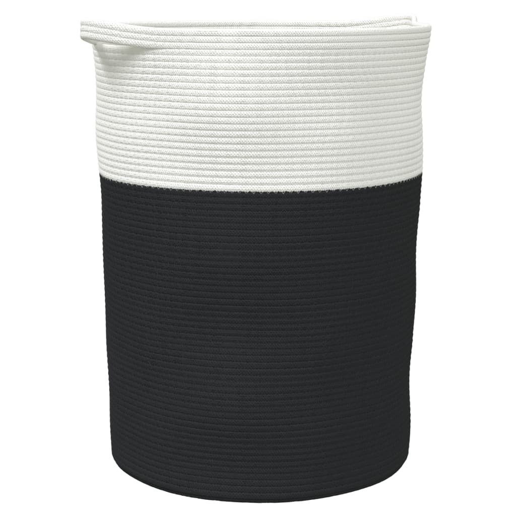 vidaXL Dekokorb Aufbewahrungskorb Schwarz und Weiß 49x65 cm Baumwolle