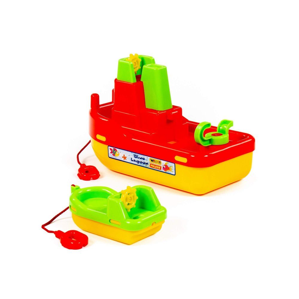 Kinderspielboot Schlepper mit Beiboot