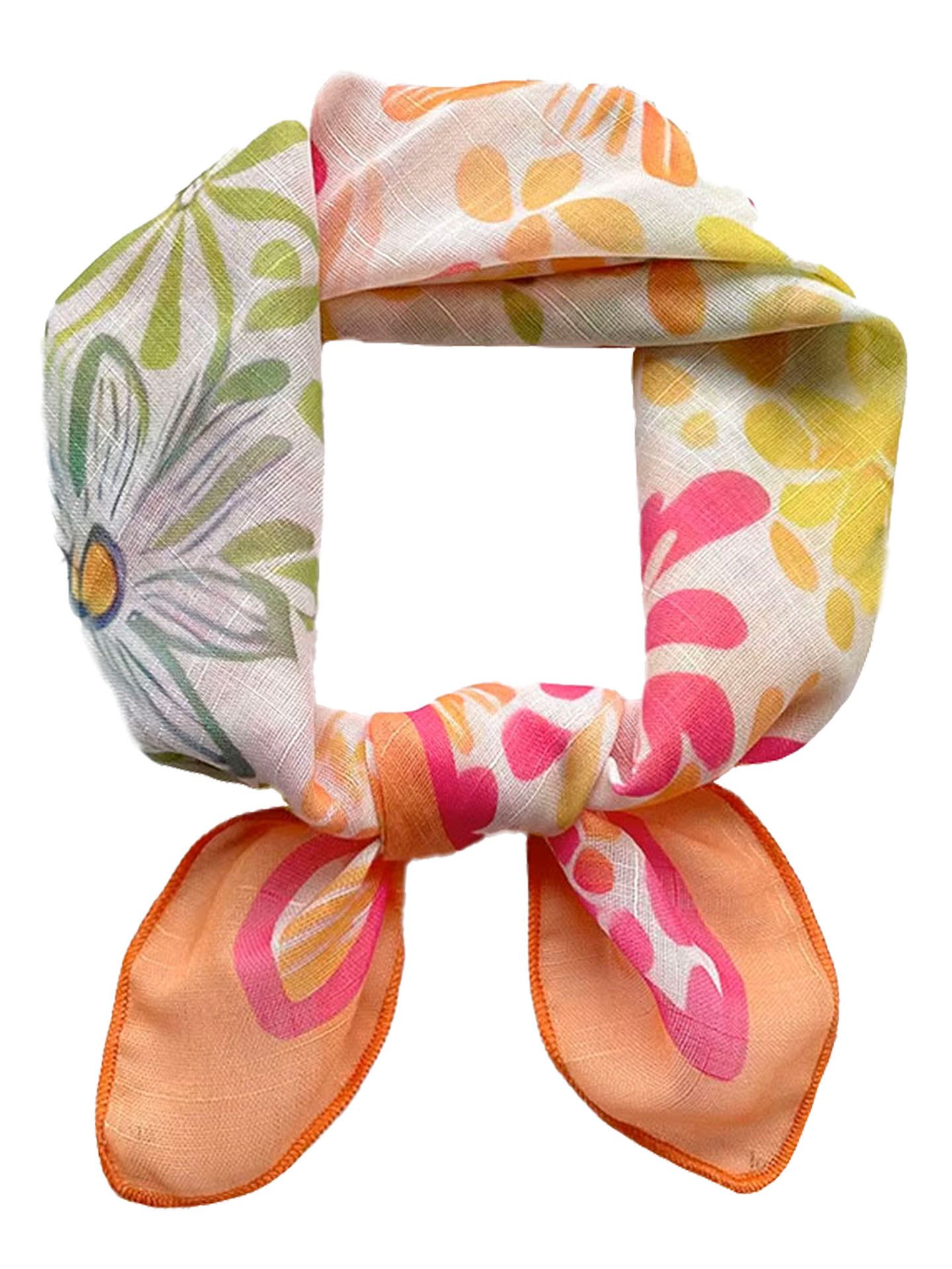 Nickituch Halstuch Damen klein Nickituch Sommer Baumwolle Orange Pink Blau