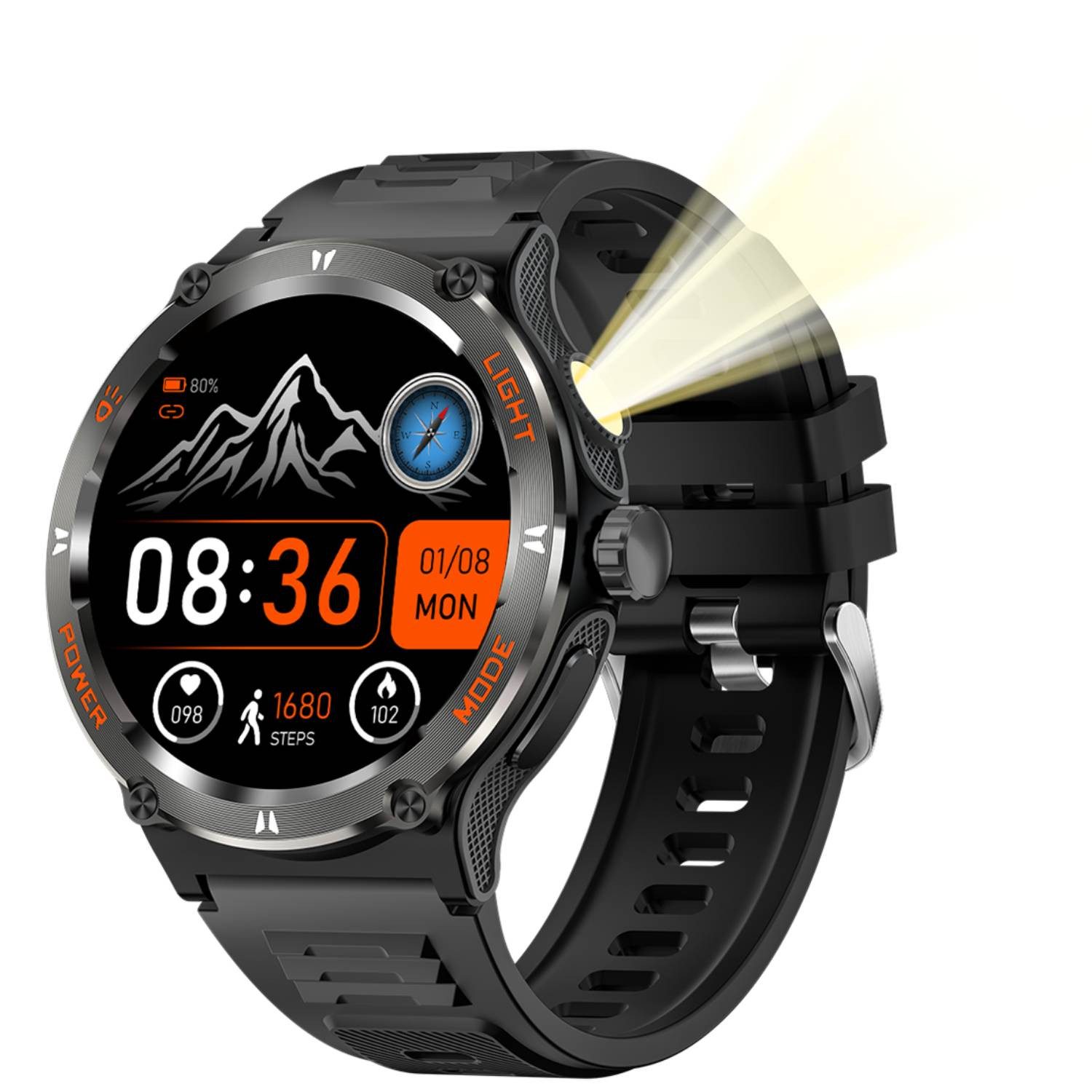 HD AMOLED Bildschirm Smartwatch - Schwarz Smartwatch