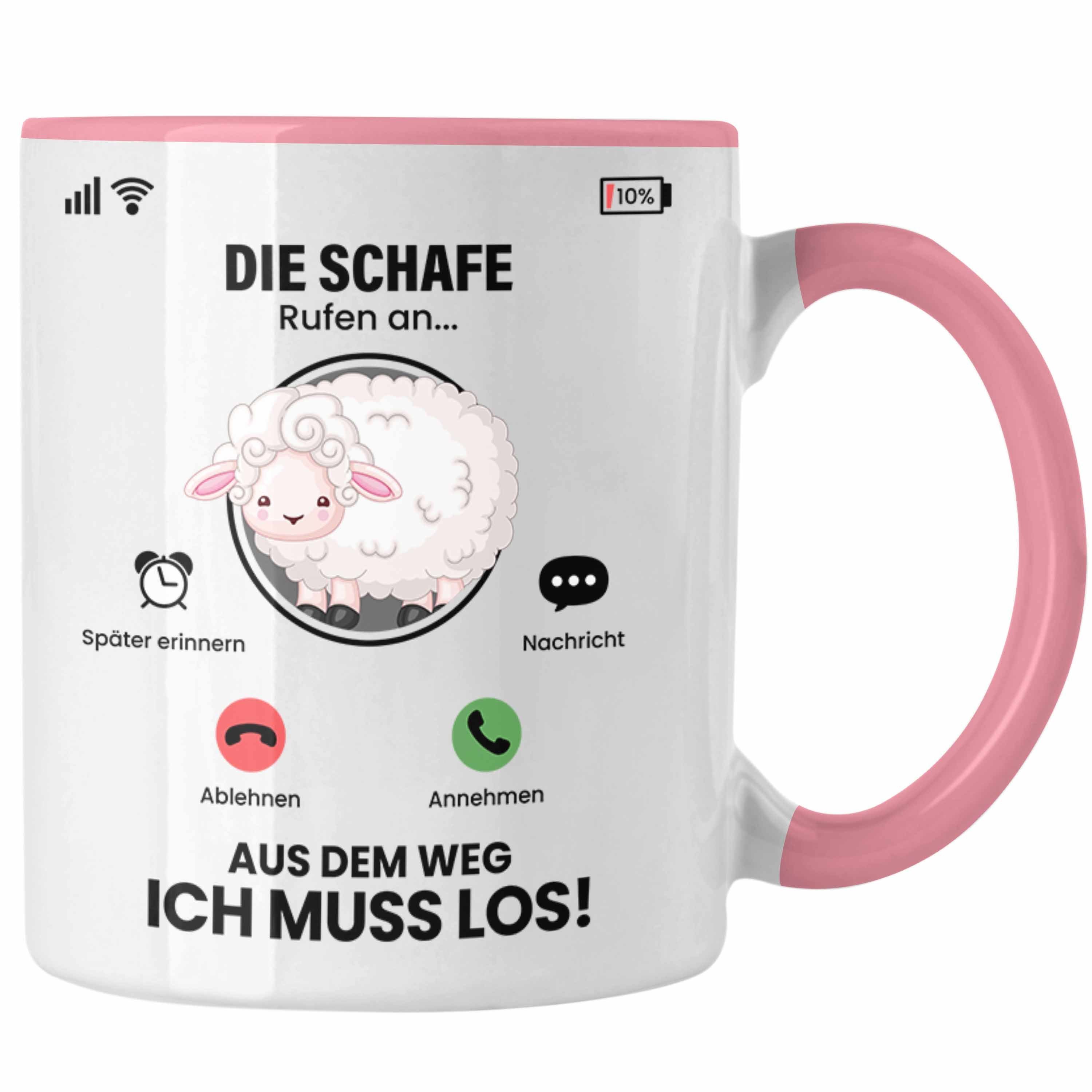 Trendation Tasse Die Schafe Rufen An Tasse Geschenk für Schafe Züchter Besitzer Geschen Rosa