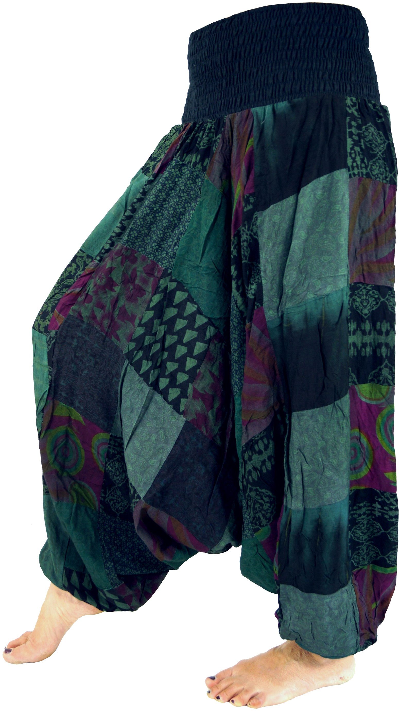 Guru-Shop Relaxhose Sommerliche Aladinhose Patchwork Pluderhose,.. günstig online kaufen