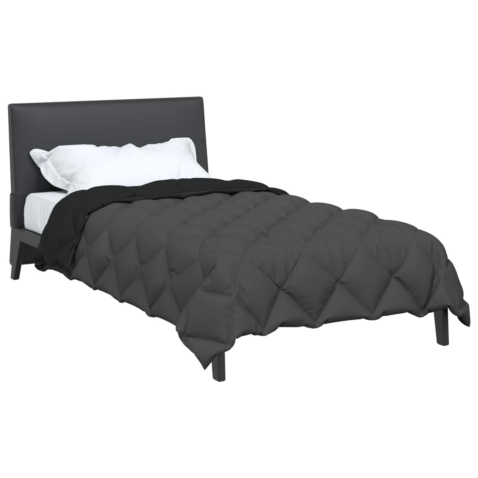 vidaXL Baumwollbettdecke Winterbettdecke Schwarz und Anthrazit 135 x 200 cm günstig online kaufen