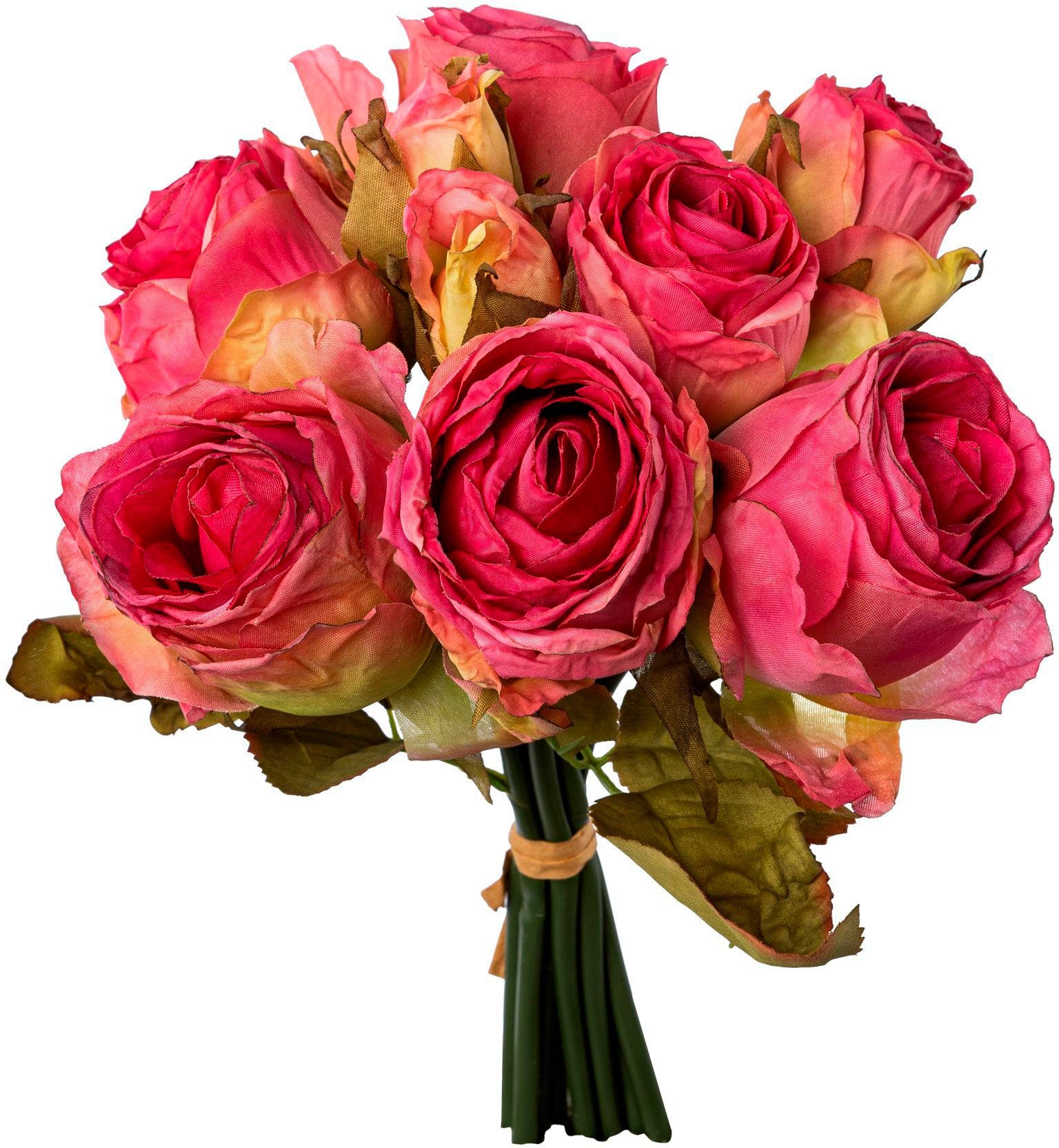 Kunstblumenstrauß Rosenbouquet Bouquet, Creativ green, Höhe 29 cm