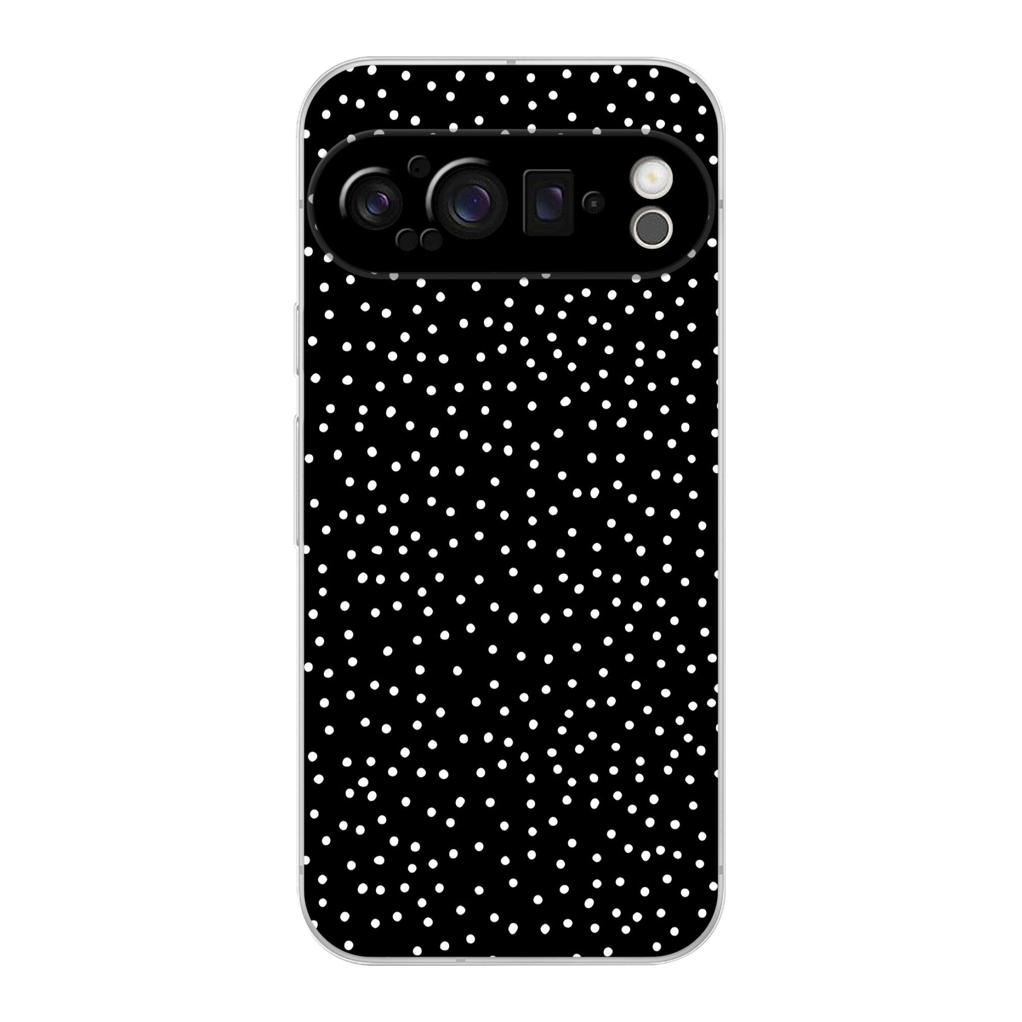 MuchoWow Handyhülle für Google Pixel 9 Pro Polka dots - Schwarz - Weiß, Phone Case, Silikon, Schutzhülle Dünn