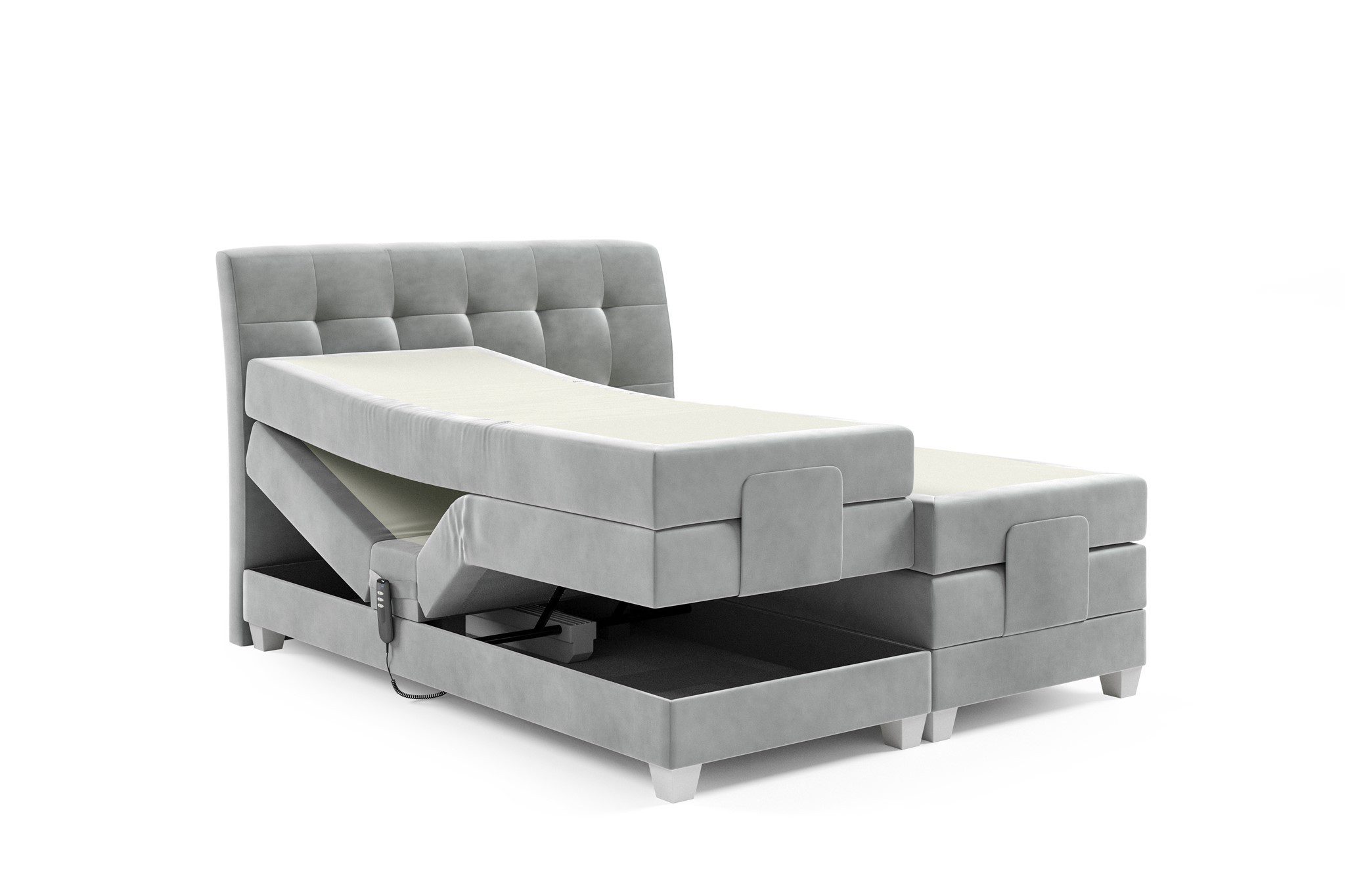 Fun Möbel Boxspringbett Schlafzimmerbett FRANCO Elektrisch in Stoff Fresh (inkl. Topper), Matratzen elektrisch verstellbar