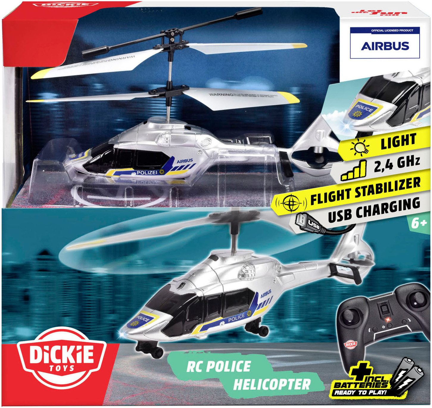Dickie Toys RC-Helikopter RC Police Helicopter, RTR, mit Licht- und Soundeffekten