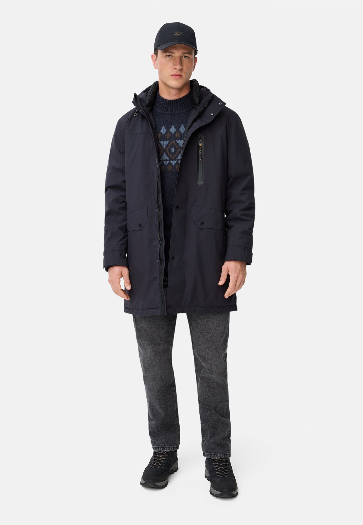 camel active Funktionsparka teXXXactive® Mantel mit Kapuze Langarm