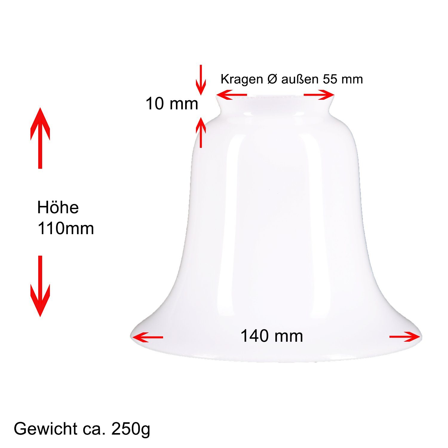 Home4Living Lampenschirm Pendelglasschirm Lampenglas Leuchtenglas Ø 140mm W günstig online kaufen