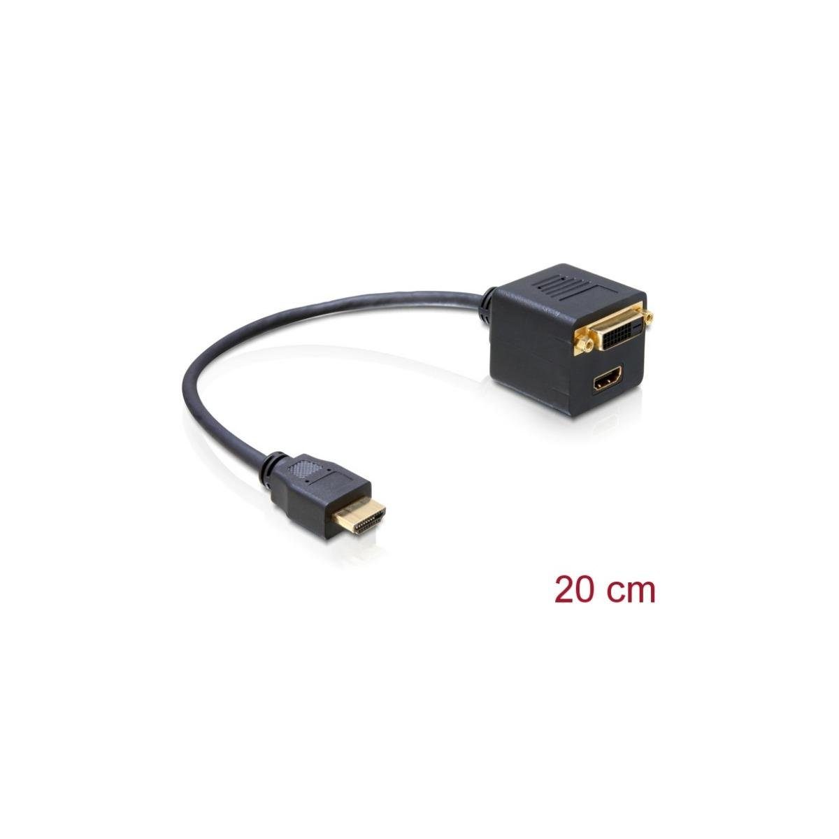 Delock 65054 - und HDMI cm) zu HDMI-Stecker Adapter DVI25-Buchse Computer-Kabel, - HDMI HDMI, (20,00