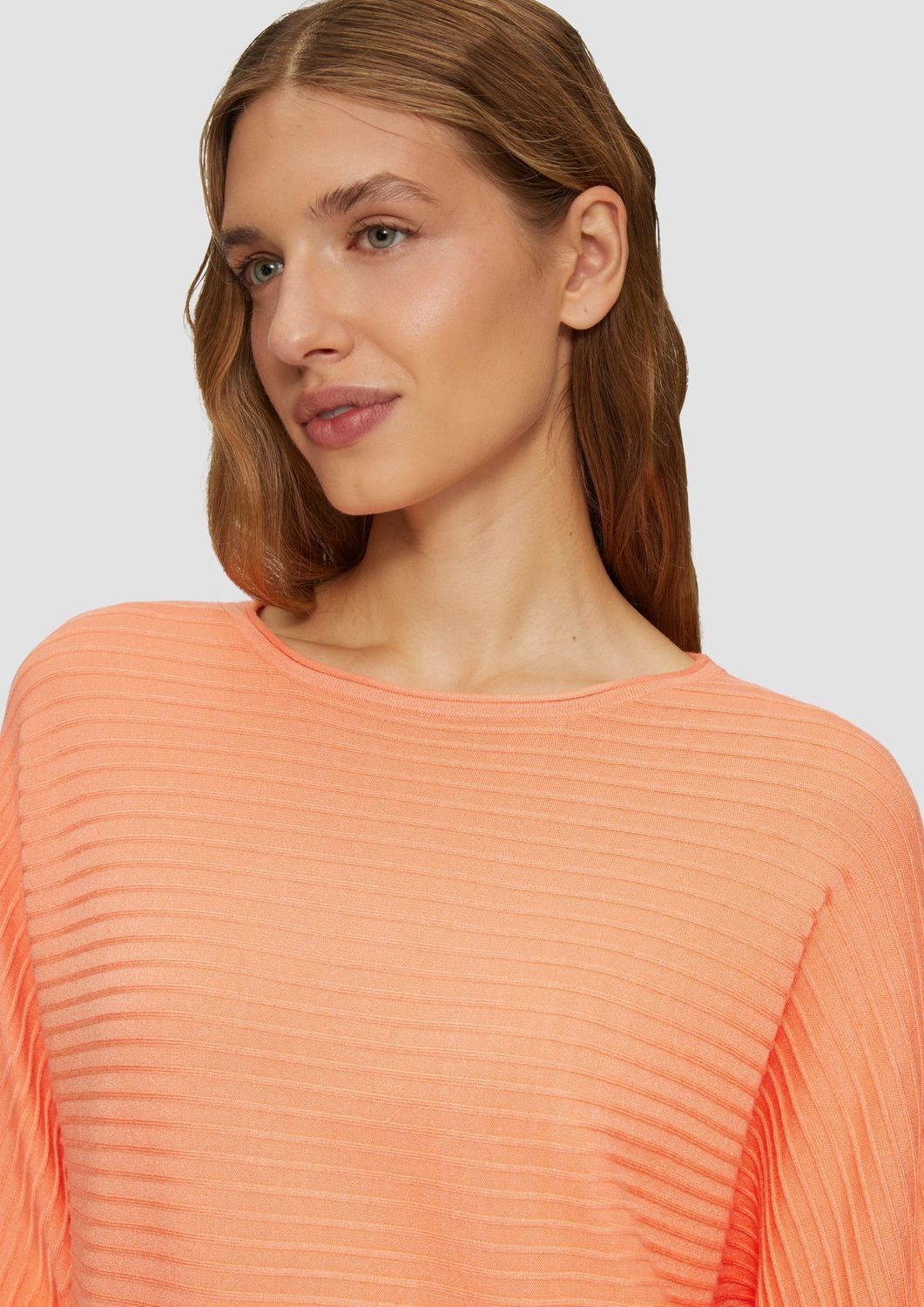 s.Oliver Strickpullover Casual (1-tlg) Fledermausärmel, U-Boot-Ausschnitt, Struktur-Strick