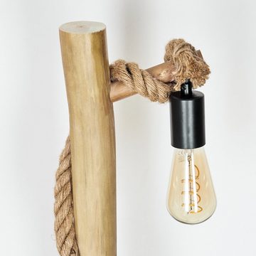 hofstein Stehlampe »Moccia« Stehlampe aus Metall/Hanfseil in Schwarz/Natur, ohne Leuchtmittel, 3000 Kelvin, Bodenlampe mit Fußschalter, Höhe 153cm, E27