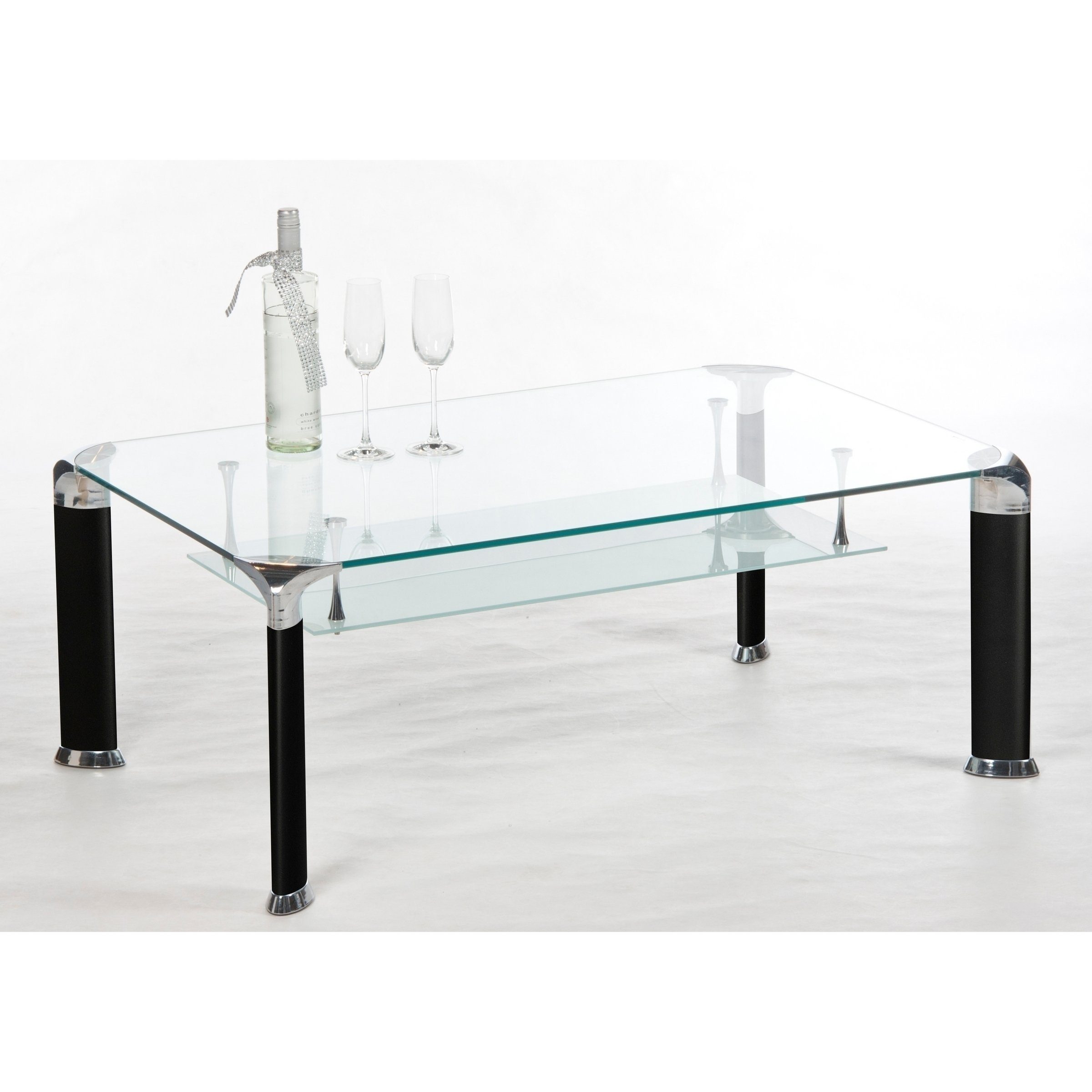 PREISBRECHER Wohnzimmertisch Alberto, in Glas/schwarz, Glas/Metall günstig online kaufen