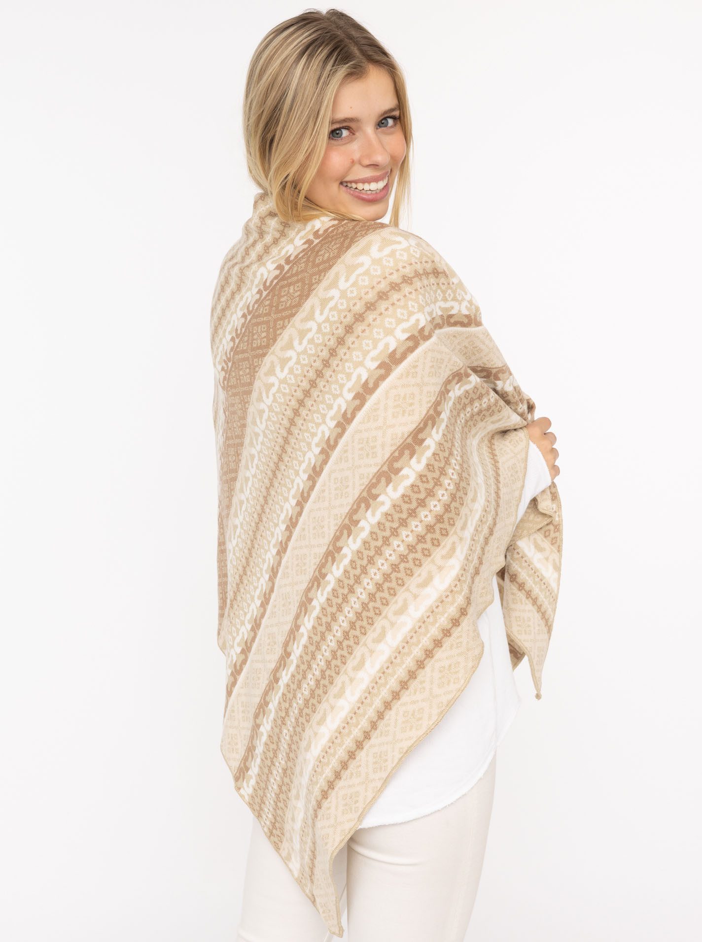 Zwillingsherz Dreieckstuch "Maralda", farbenfrohes Muster, wärmend, Strick günstig online kaufen