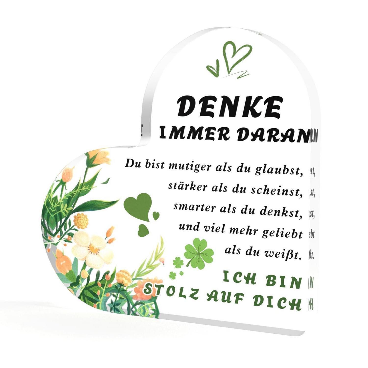 LuxusKollektion Wanddekoobjekt Acryl Glücksbringer Kleeblatt Motivationsgeschenk