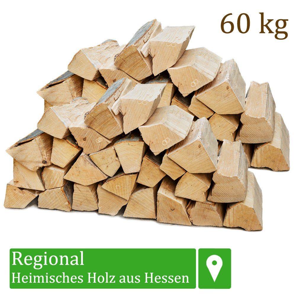 Flameup Kaminholz Brennholz Kaminholz Holz 60kg Ofen Kamin Kaminofen Grill Buche 25 cm, 60 kg