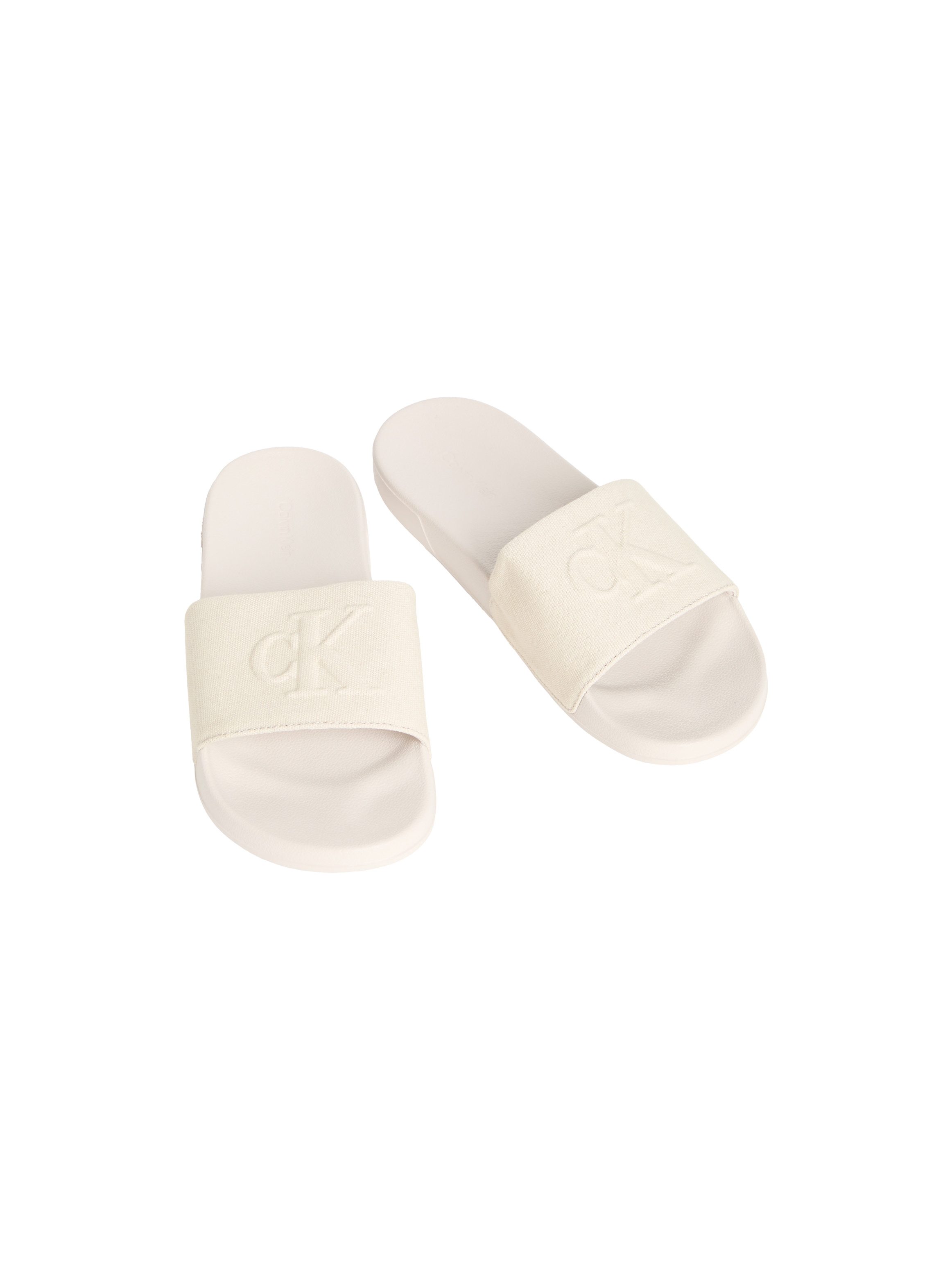 Calvin Klein ESS SLIDE HF MONOGRAM CV Badepantolette Sommerschuh, Strandschuh, Badeschuh, Flat mit Logo-Emblem