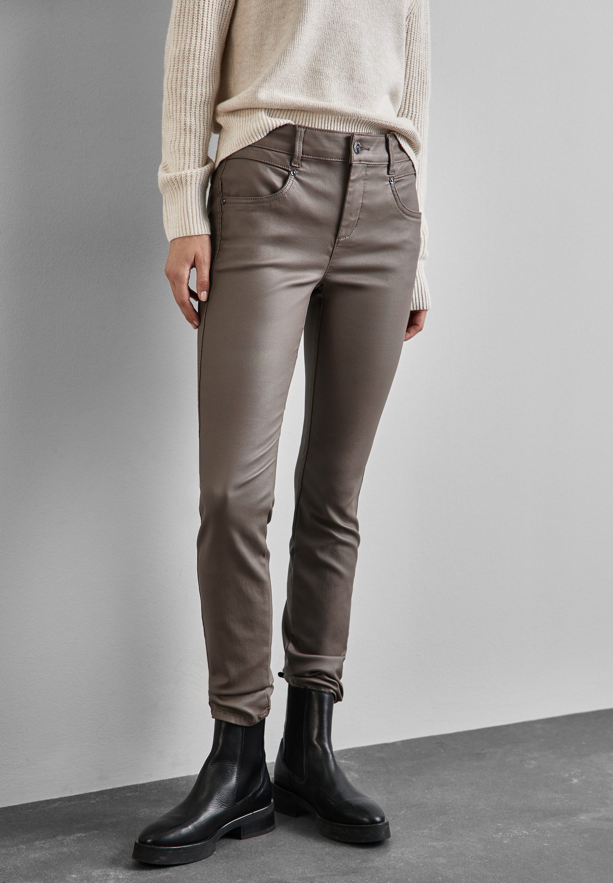 STREET ONE Lederimitathose in Leder-Optik