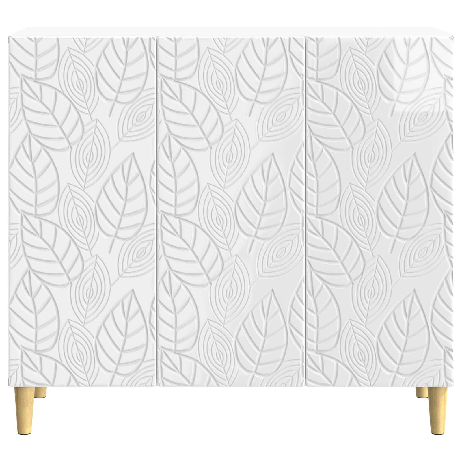 vidaXL Sideboard Sideboard Hochglanz Weiß 89 x 34,5 x 80 cm Holzwerkstoff (1 St) – Bild 5 von 5