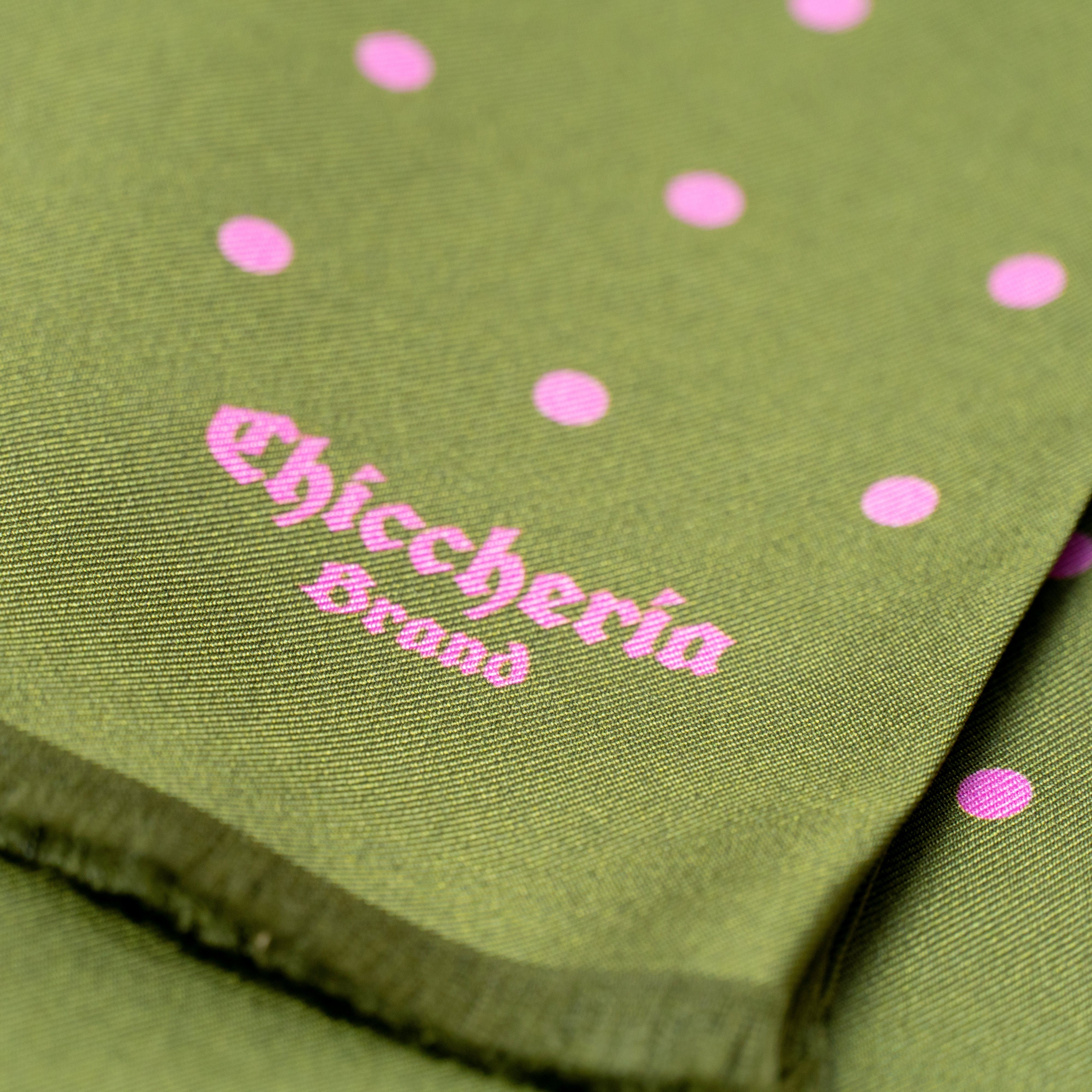 Chiccheria Brand Seidenschal Oliv in BIG-DOTS, Made Italy