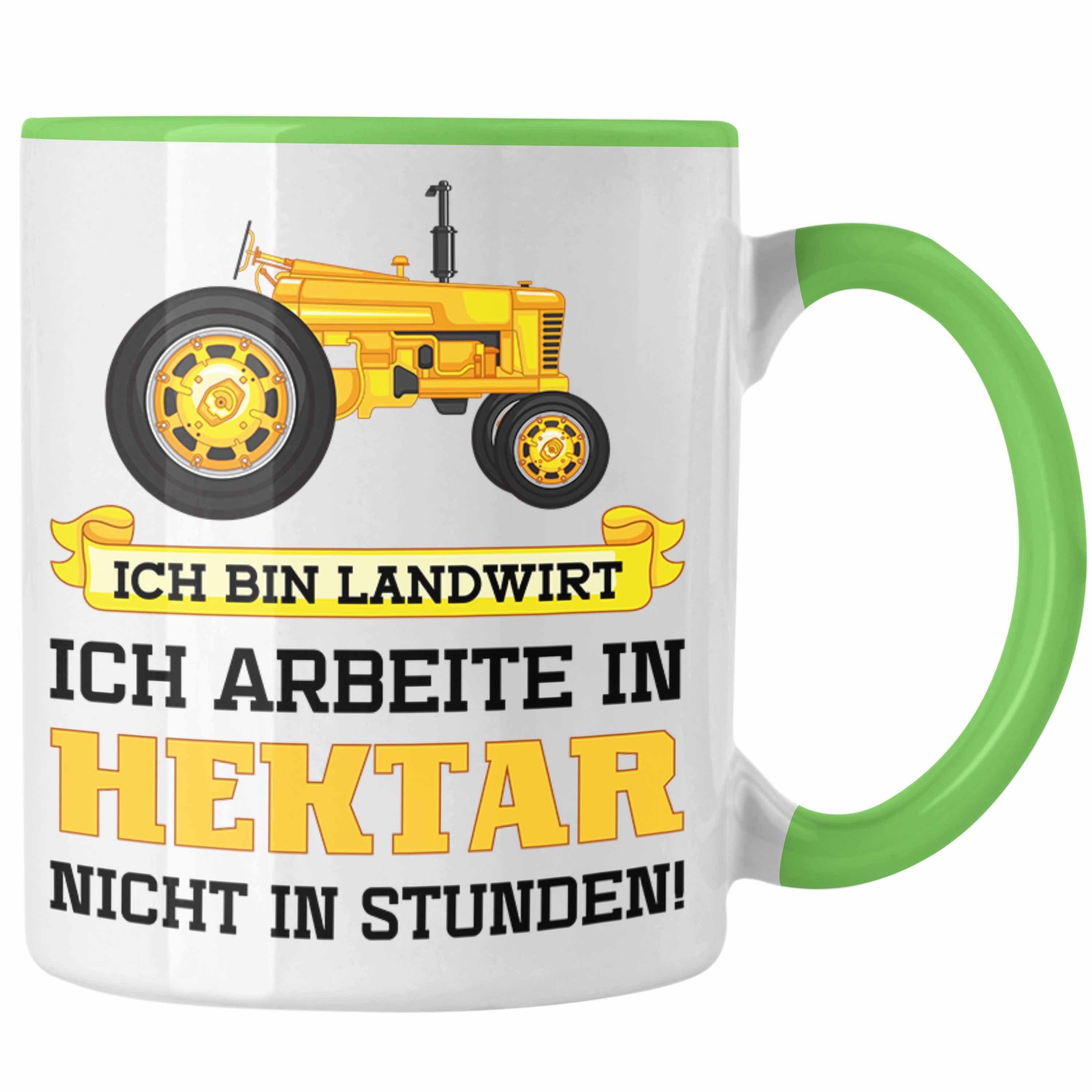Trendation Tasse Trendation - Landwirt Geschenk Tasse Landwirtschaft Geschenke für Männer Traktor Spruch Kaffeetasse Grün