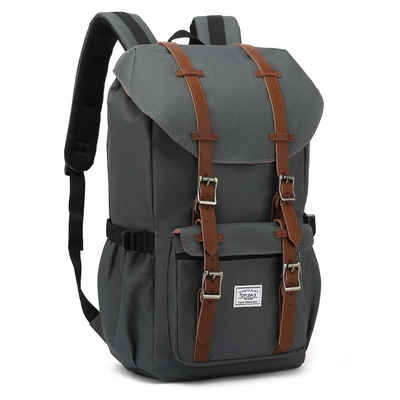 TAN.TOMI Freizeitrucksack Rucksack Groß Damen Herren Freizeitrucksack im Retro Design Reiserucksack mit 15" Notebook Fach Lässiger Tagesrucksack viele Fächer Wanderrucksack Schulrucksack Schultasche