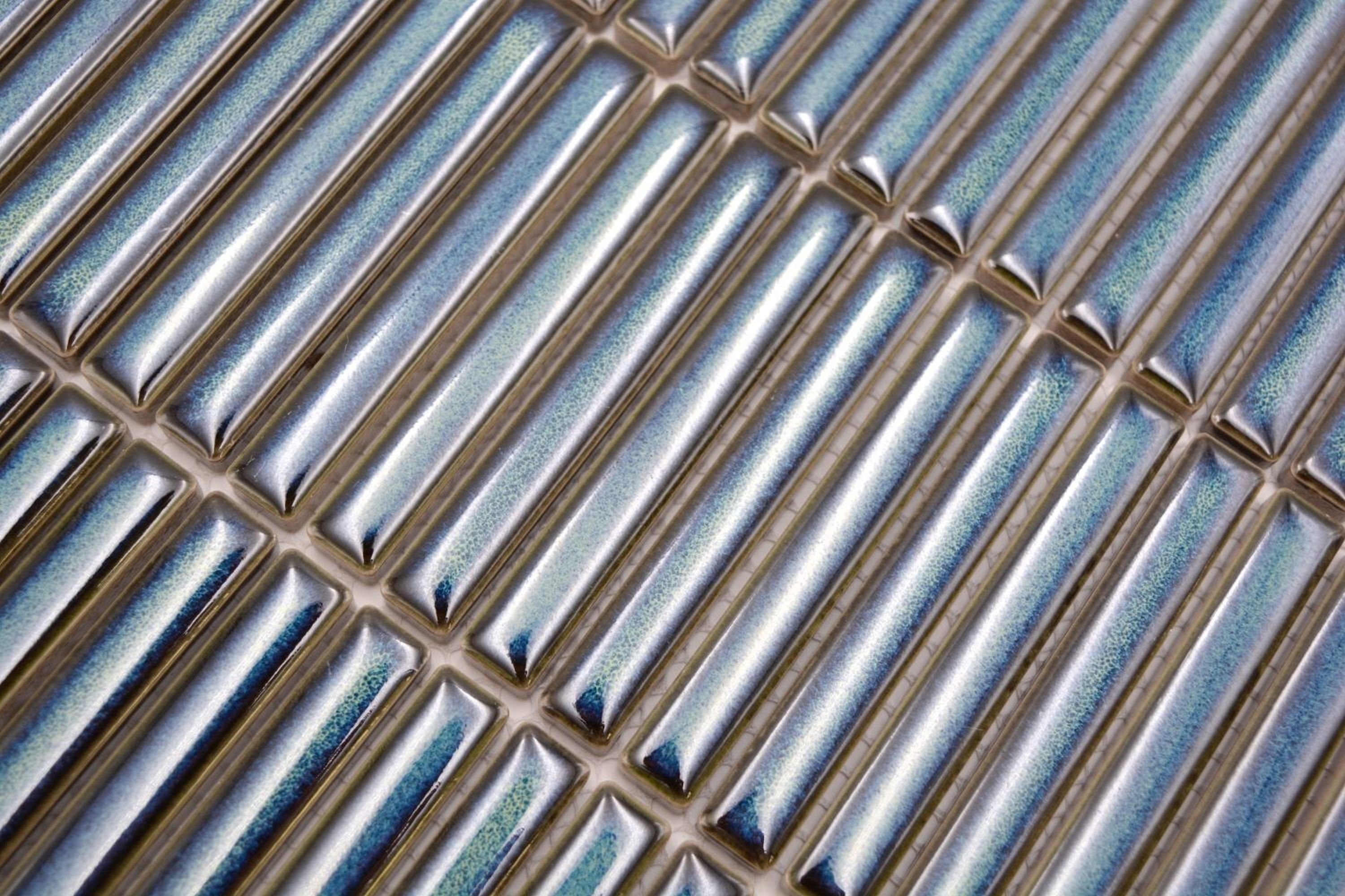 Mosani Mosaikfliesen Keramikmosaik Mosaikfliesen grün glänzend