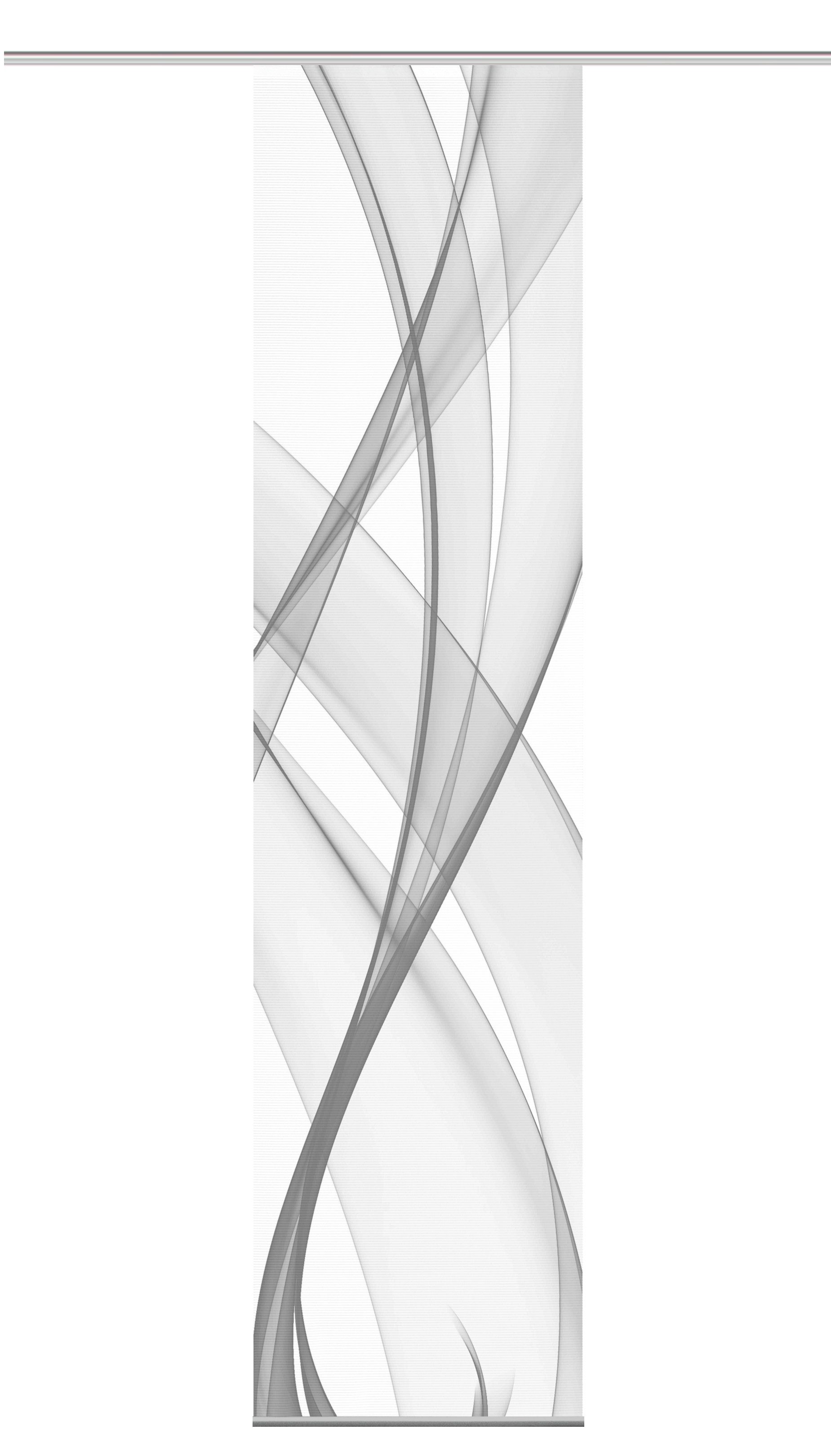 Vision S Schiebegardine Vision S Schiebevorhang Bambusoptik Digitaldruck Pacolia 260x60 cm Gr (1 St), Kunstfaser, 1x Schiebewand inkl. Paneelwagen und Klemmleiste Grau