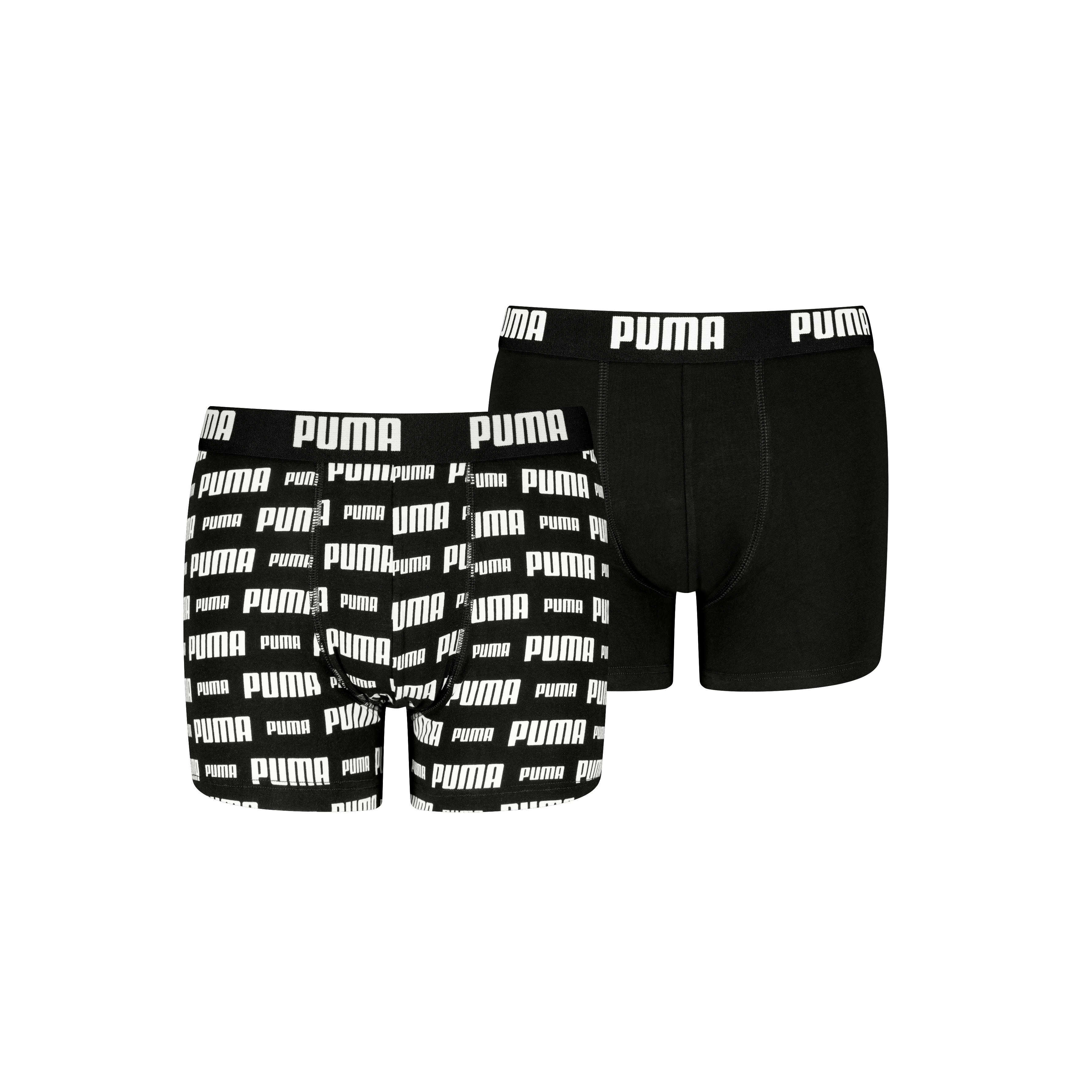 PUMA Боксерские мужские трусы, боксерки PUMA BOYS EVERYDAY LOGO PRINT BOXERS 2P (Packung, 2er Pack) mit breitem Logobund