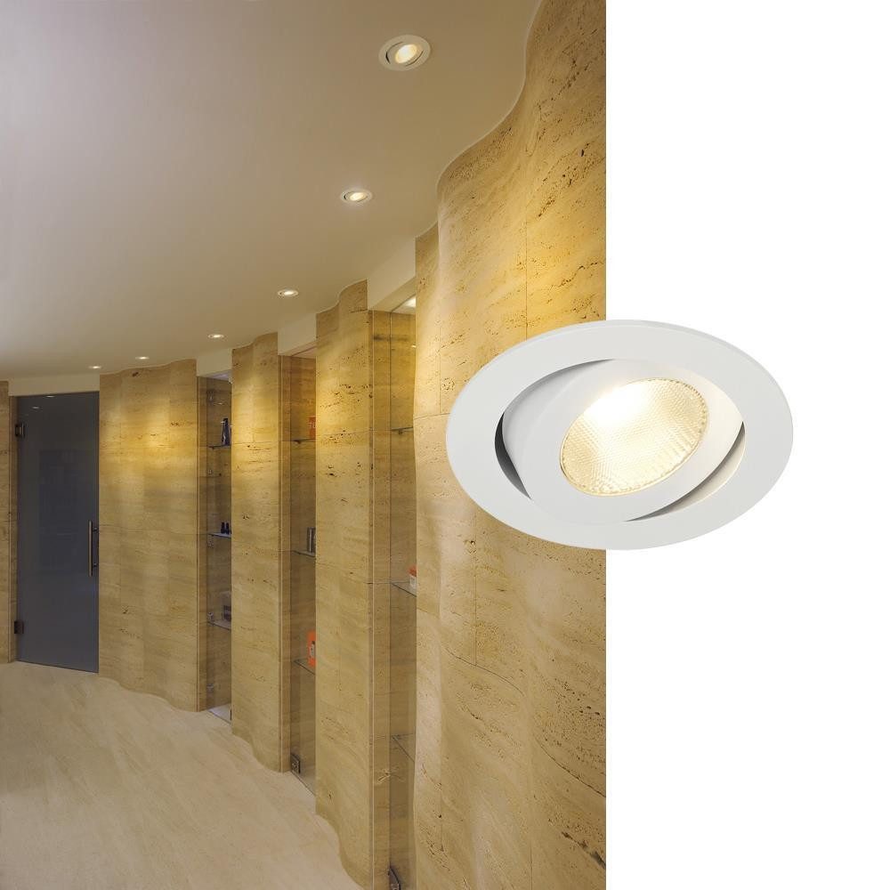 SLV Einbauleuchte LED Einbaustrahler Contone, weiß, schwenkbar, 2000K, rund, LED